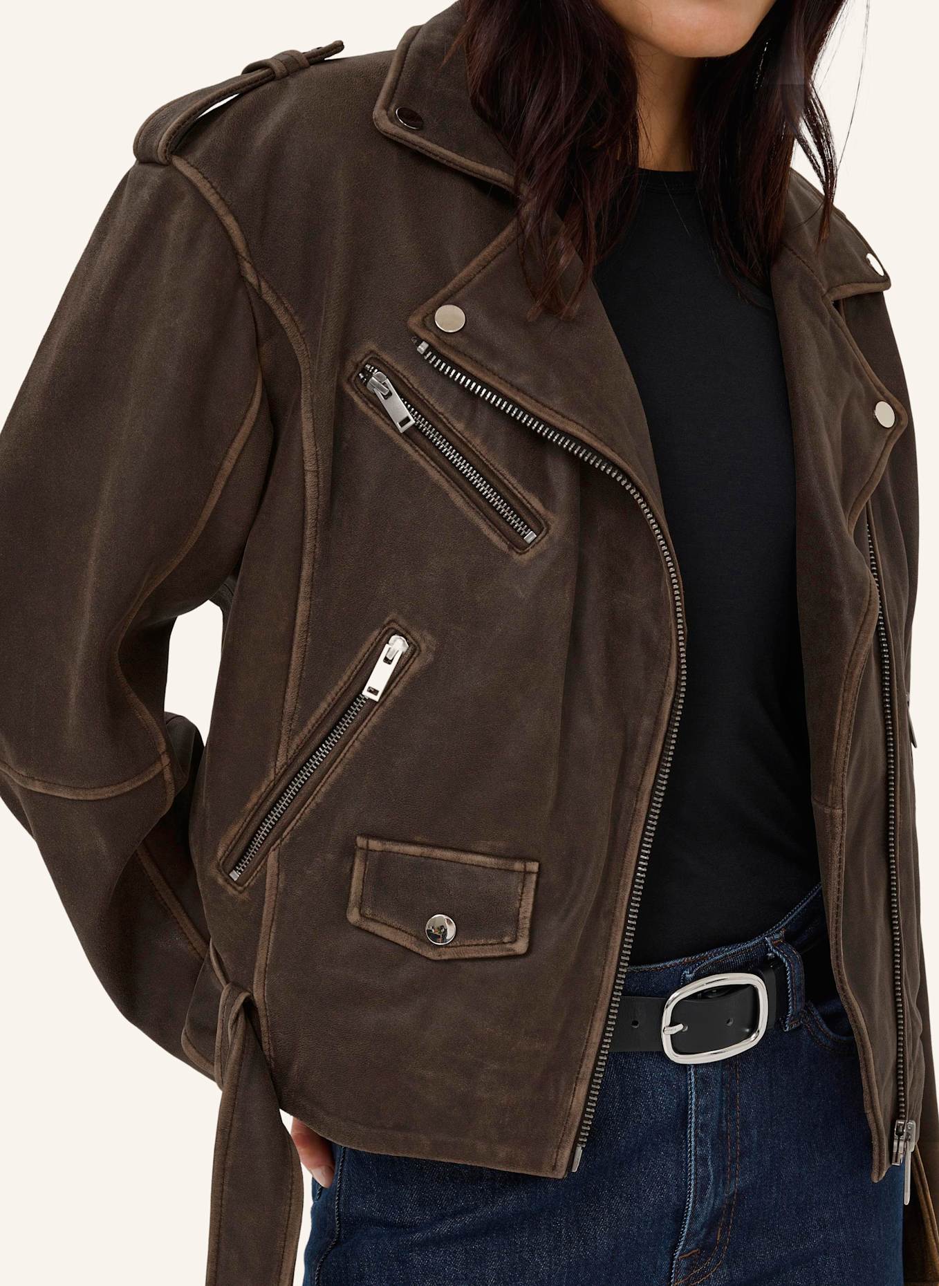 MY ESSENTIAL WARDROBE Lederjacke MWGILO: BRAUN