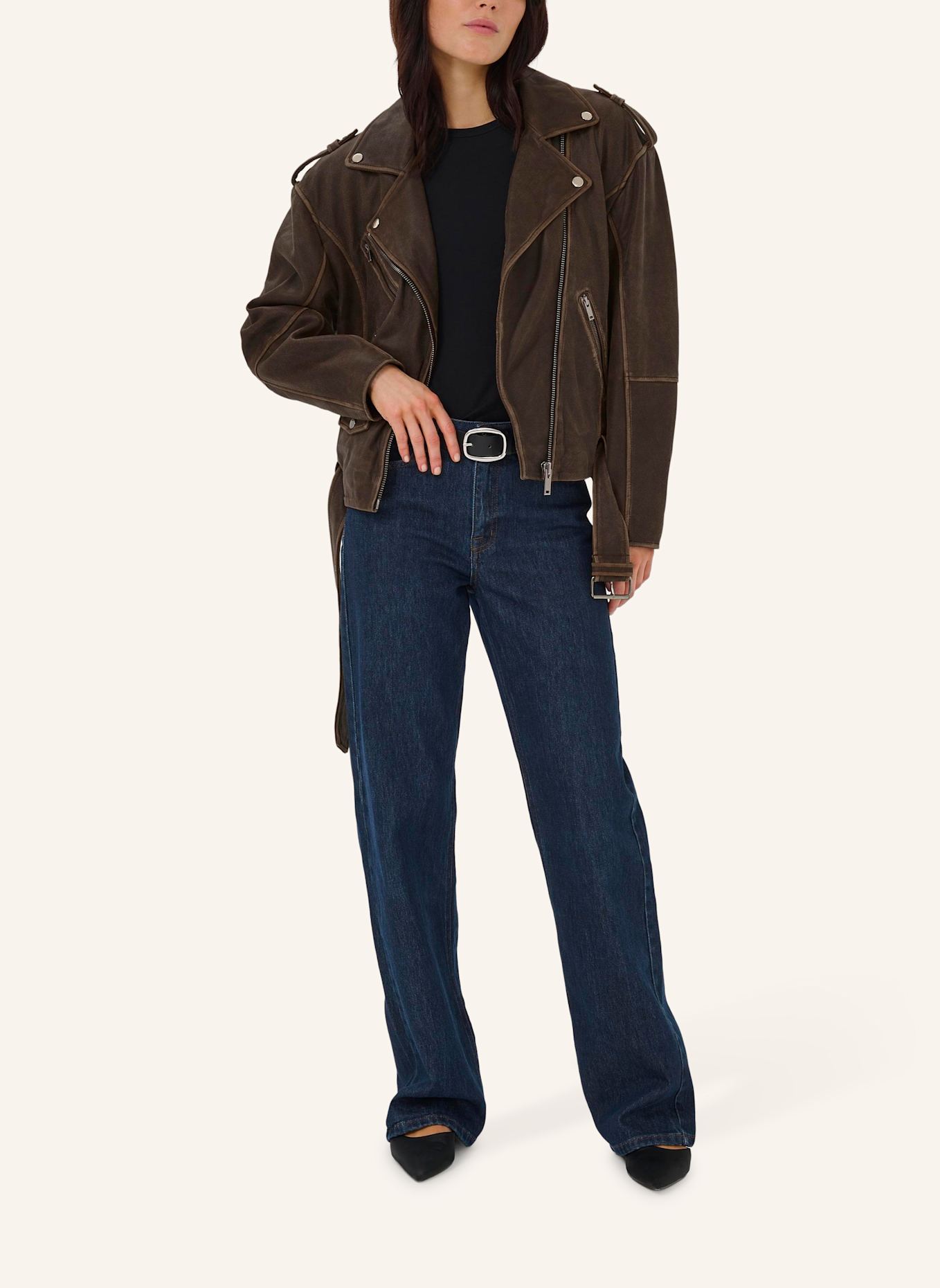 MY ESSENTIAL WARDROBE Lederjacke MWGILO: BRAUN