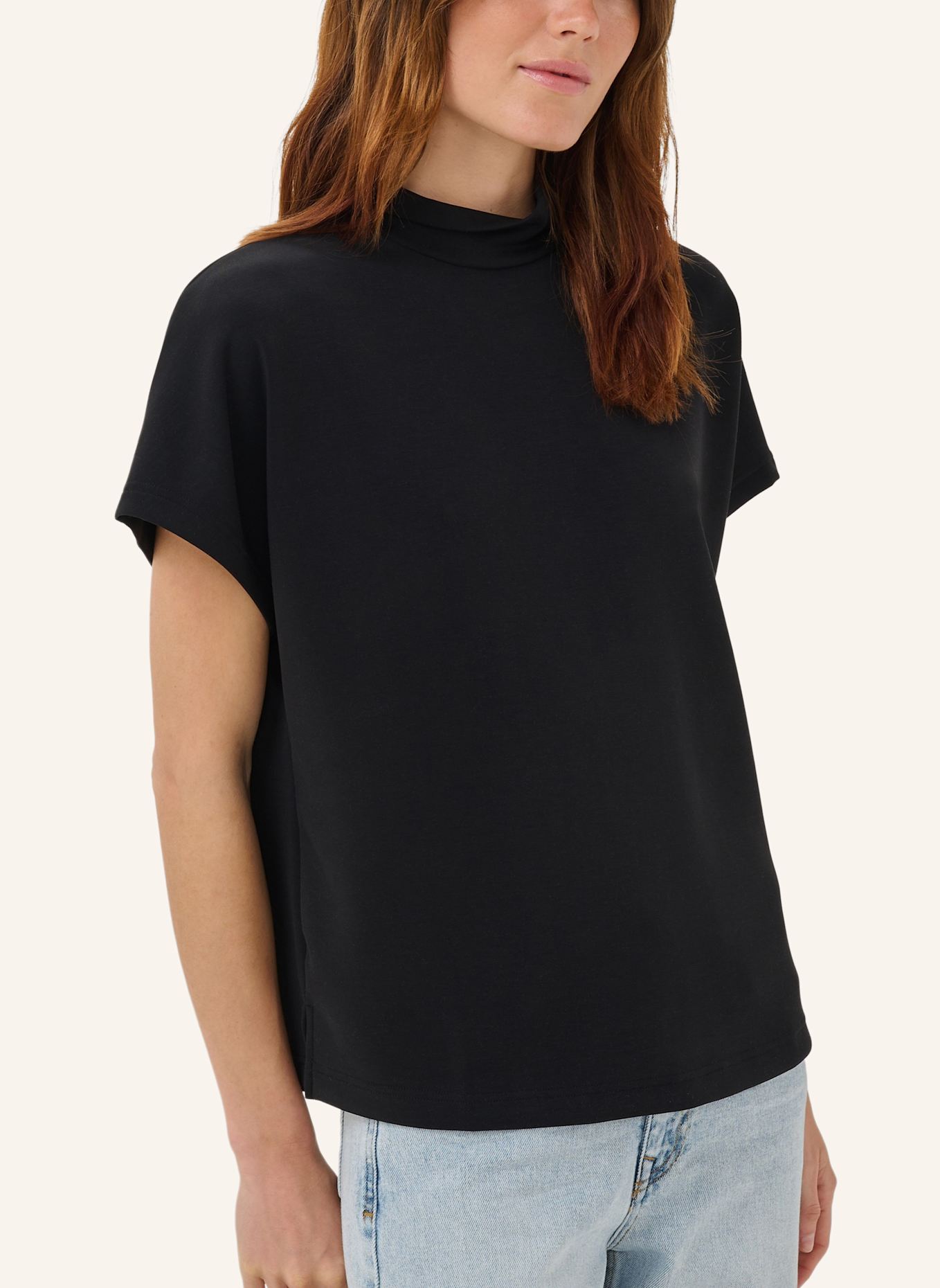 MY ESSENTIAL WARDROBE Kurzarmbluse MWELLE: SCHWARZ