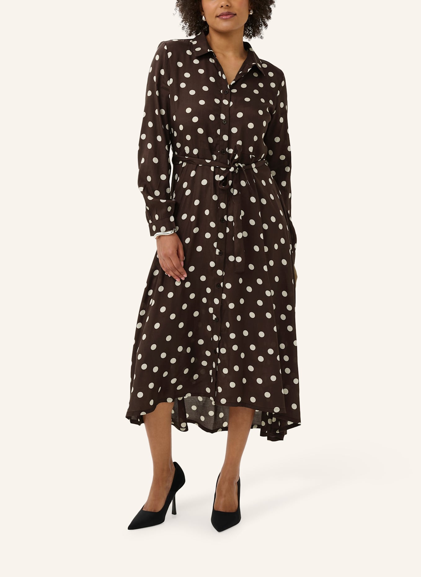 KAFFE Hemdblusenkleid KAOLINE: DUNKELBRAUN