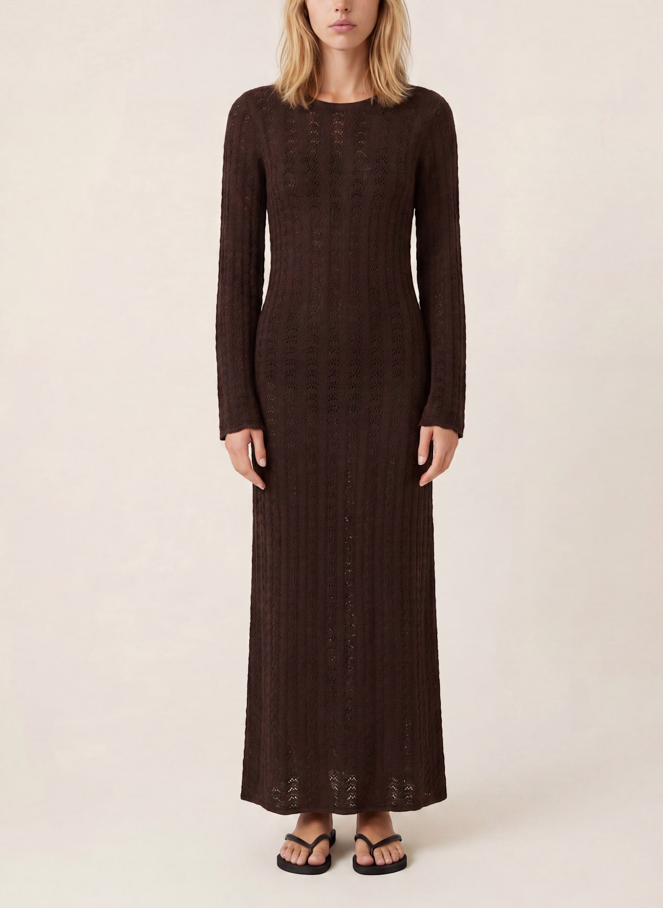 KAFFE Maxikleid KAROXANNA: BRAUN