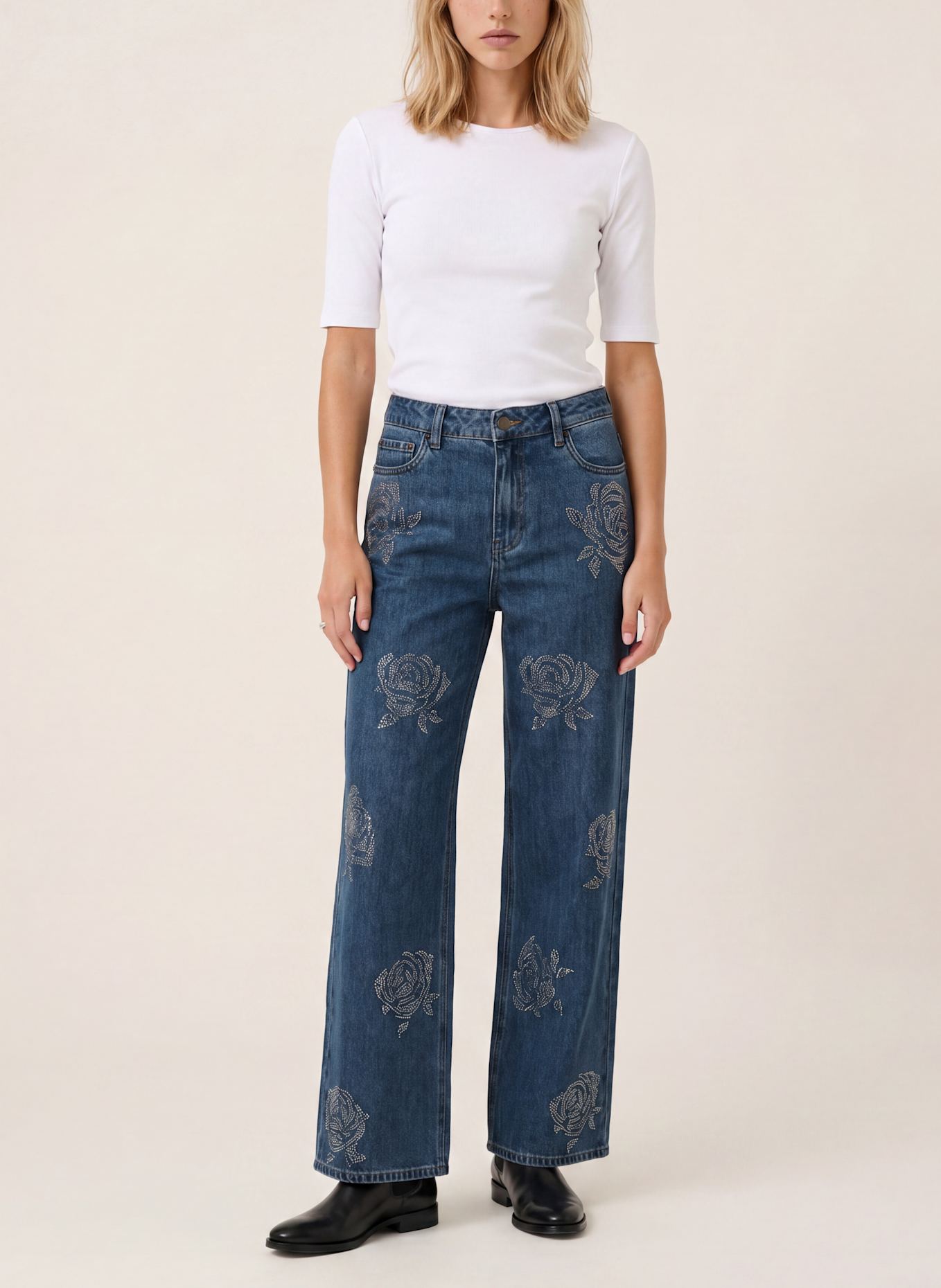 KAFFE Wide Leg Jeans KACASTELIA: BLAU