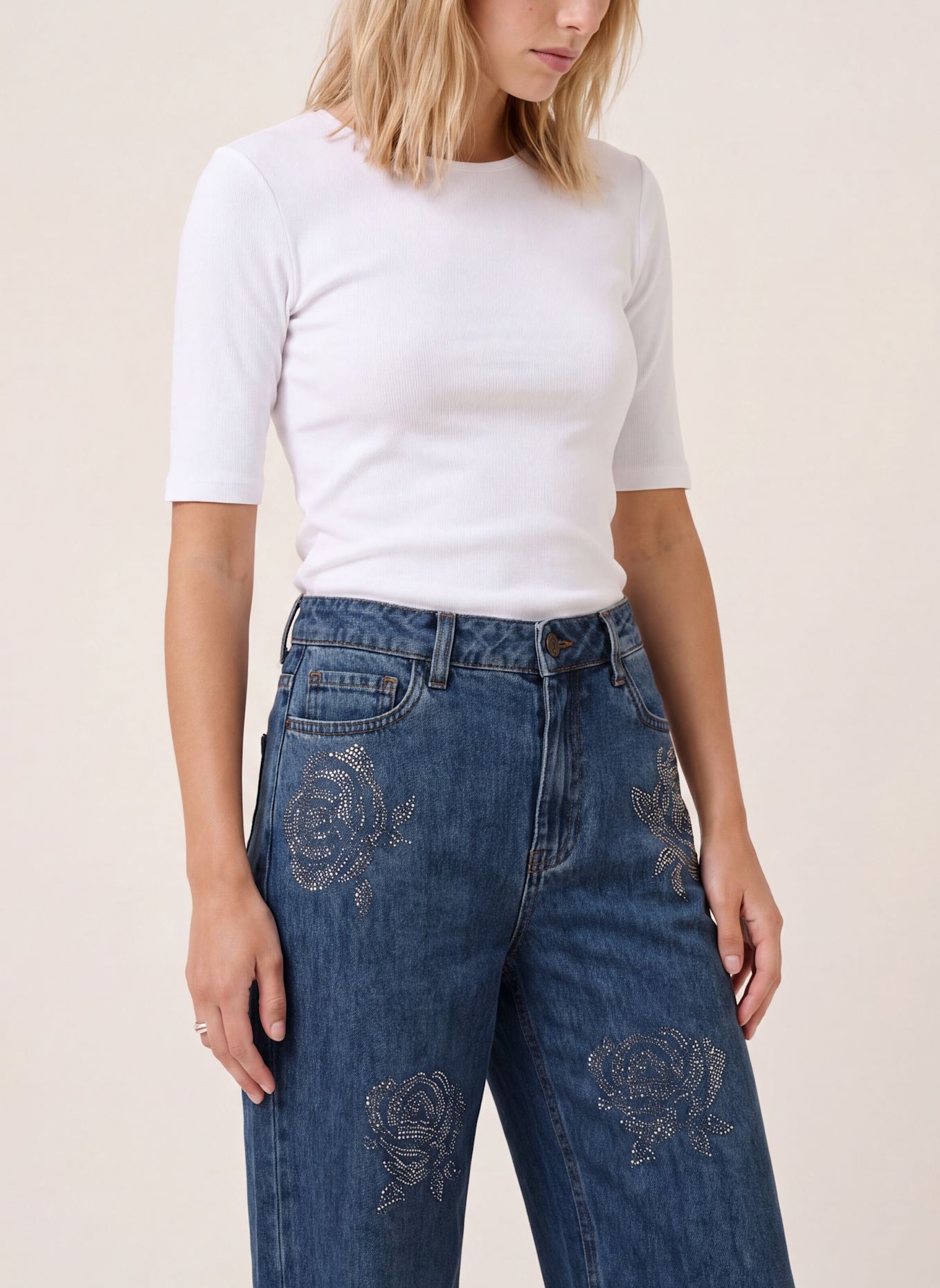 KAFFE Wide Leg Jeans KACASTELIA: BLAU