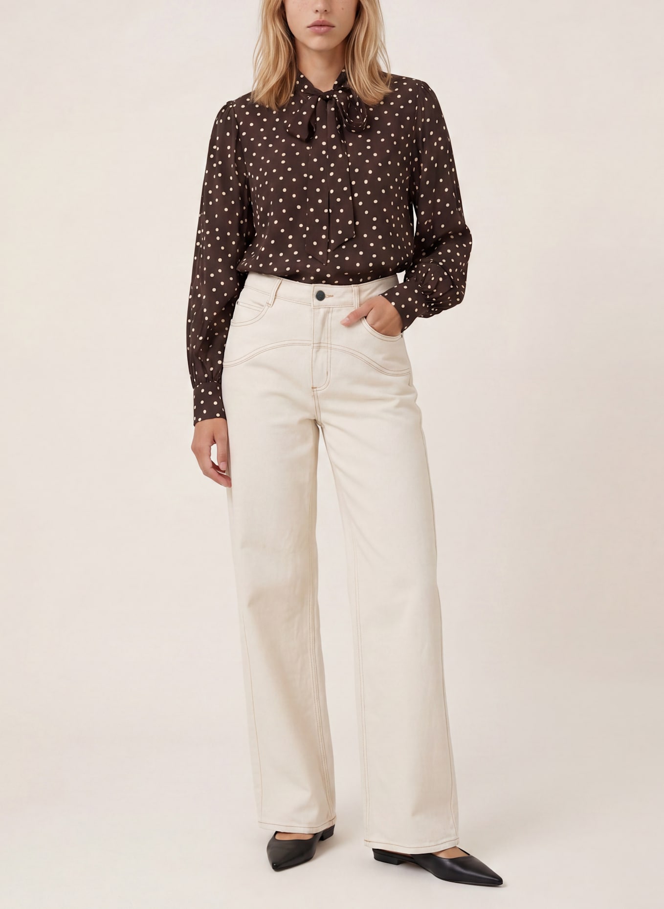 KAFFE Wide Leg Jeans KACATHARINA: WEISS