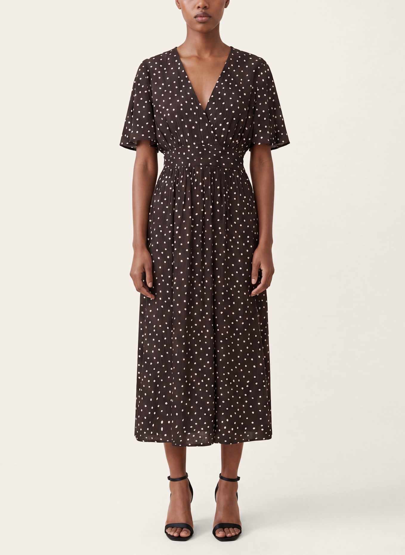 KAFFE Midikleid KANADIRA: BRAUN
