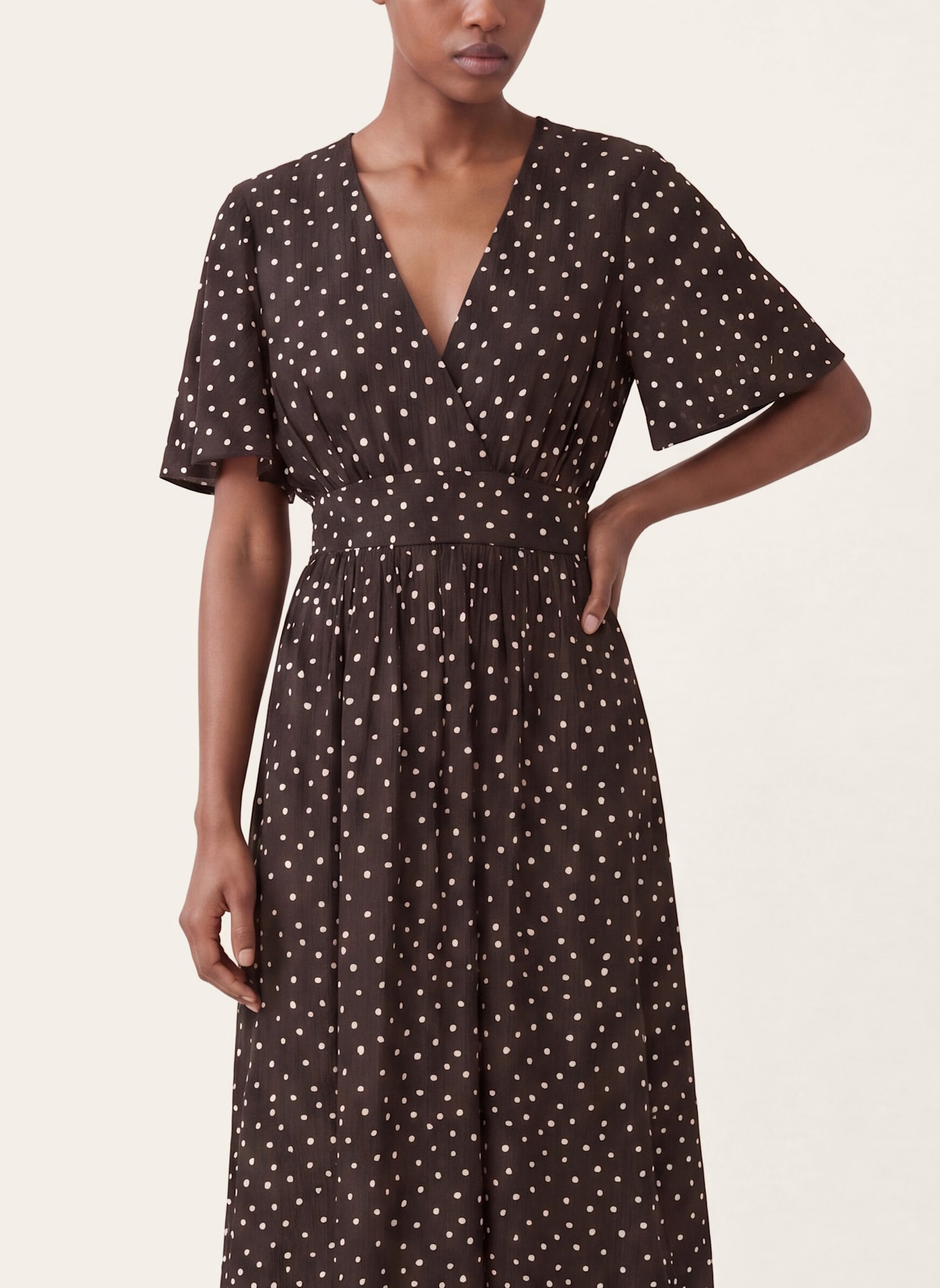KAFFE Midikleid KANADIRA: BRAUN