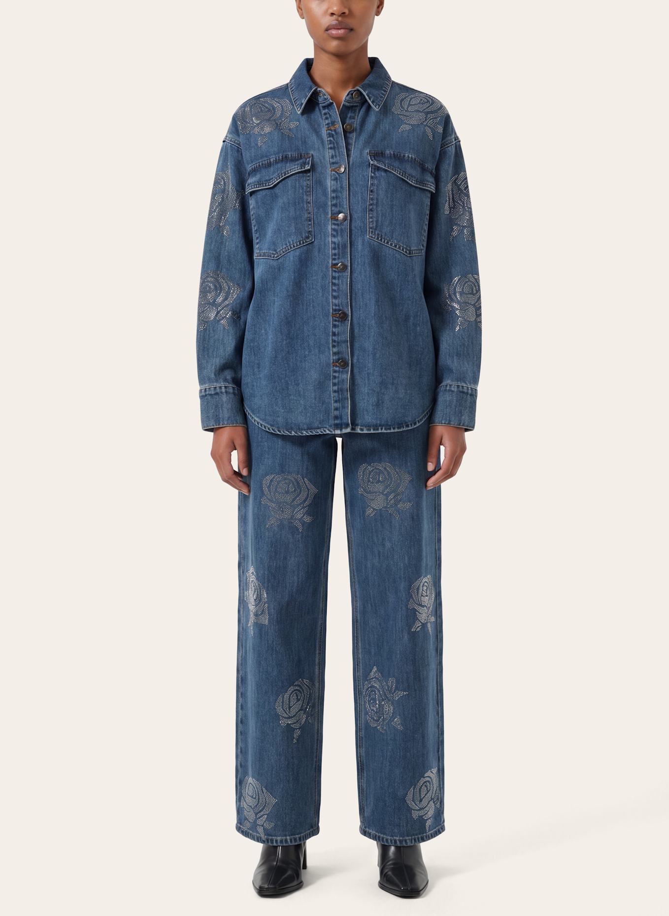 KAFFE Jeanshemd KACASTELIA: BLAU