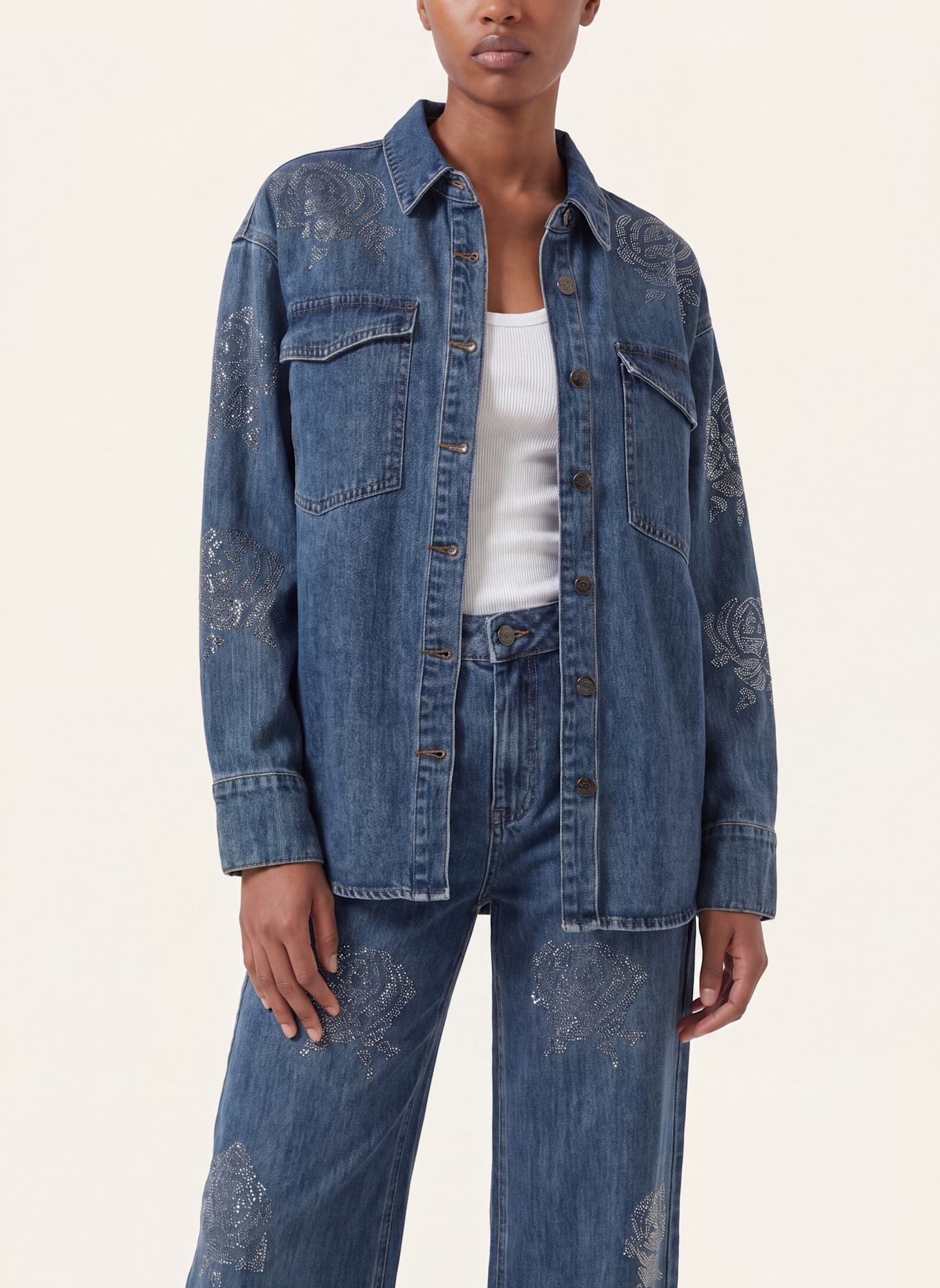 KAFFE Jeanshemd KACASTELIA: BLAU