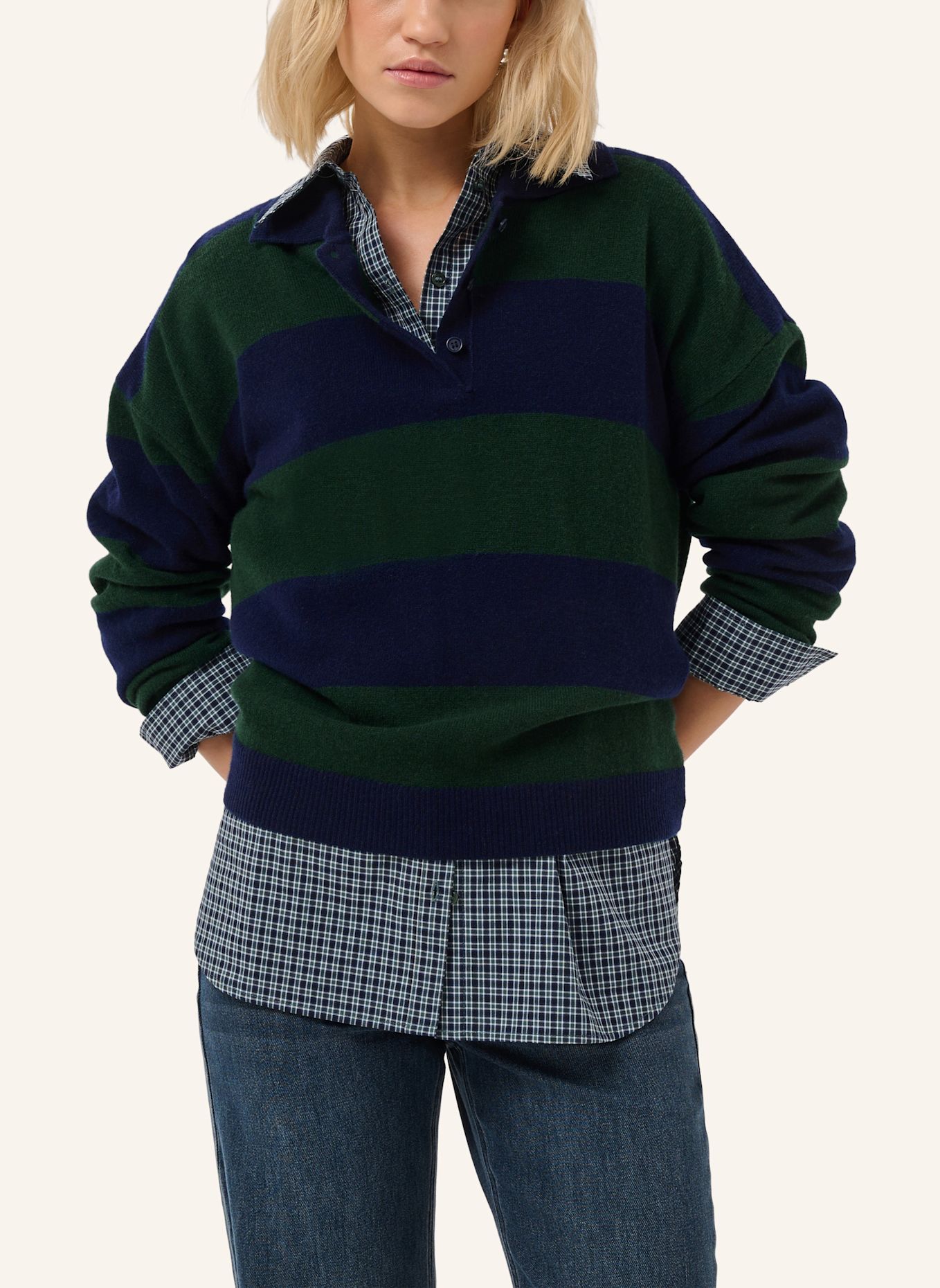 MY ESSENTIAL WARDROBE Strick-Poloshirt MWJOLA: BRAUN
