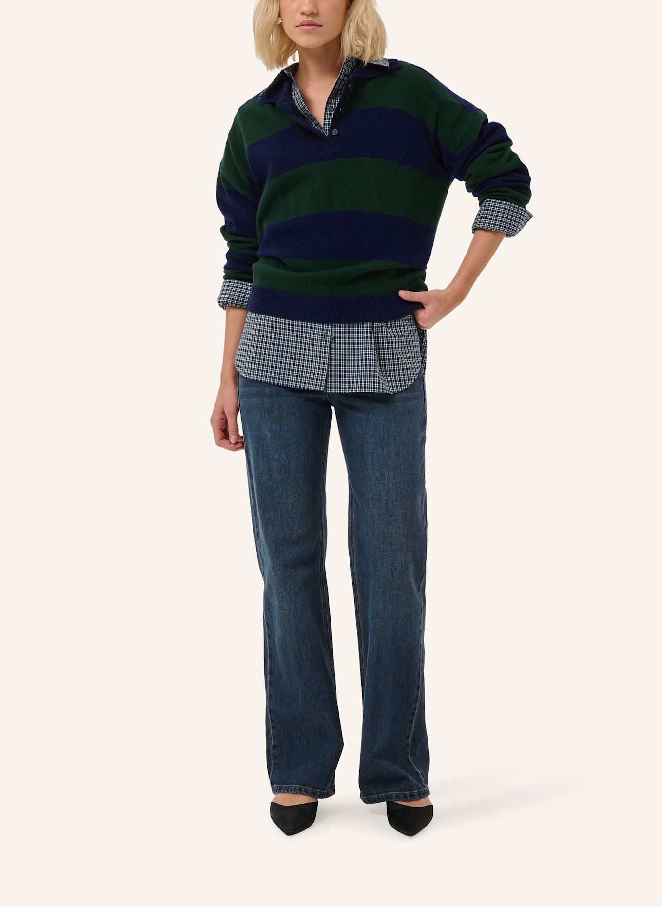 MY ESSENTIAL WARDROBE Strick-Poloshirt MWJOLA: BRAUN