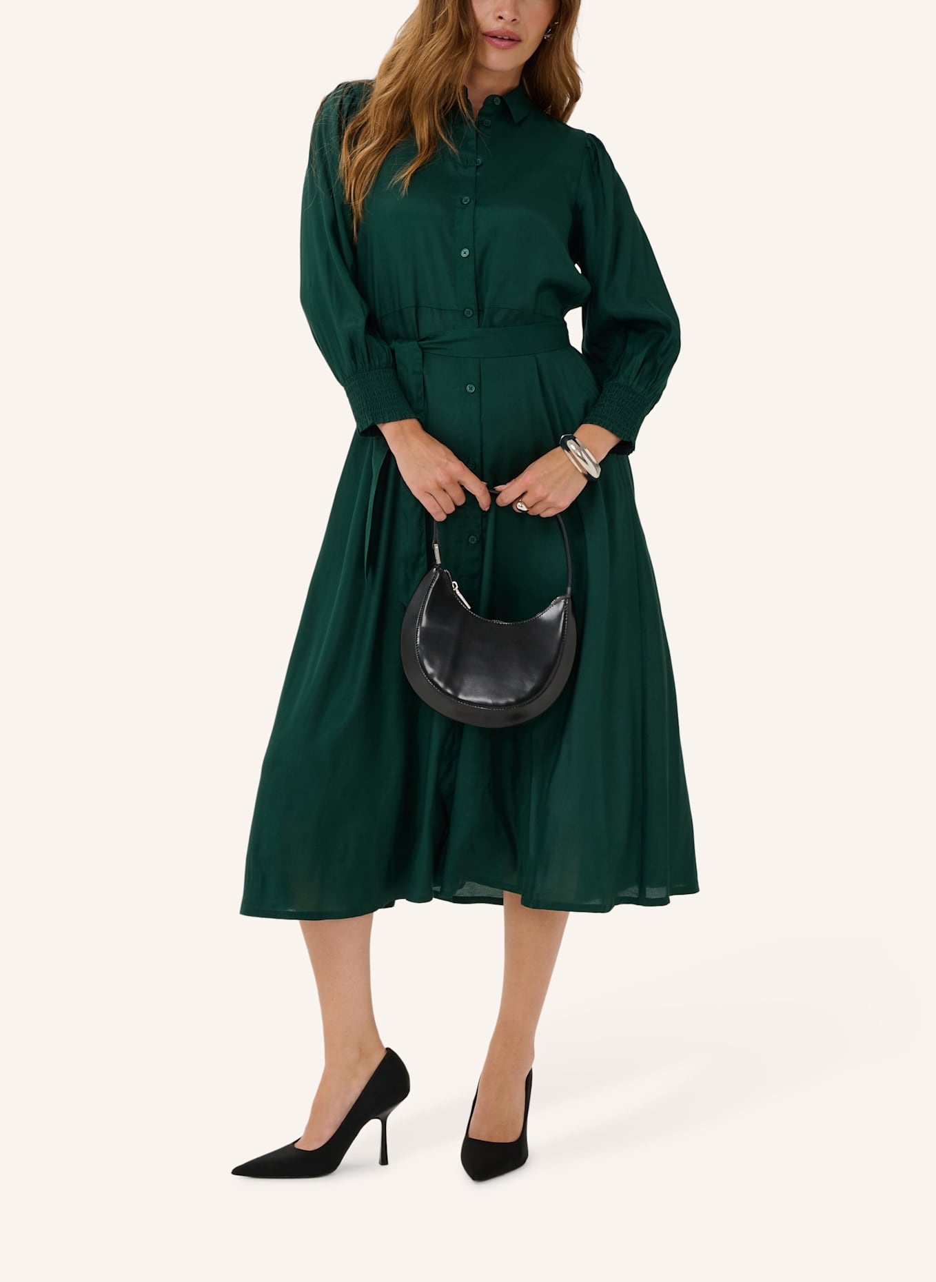 KAFFE Midikleid KAEMINE OLINE: GRÜN