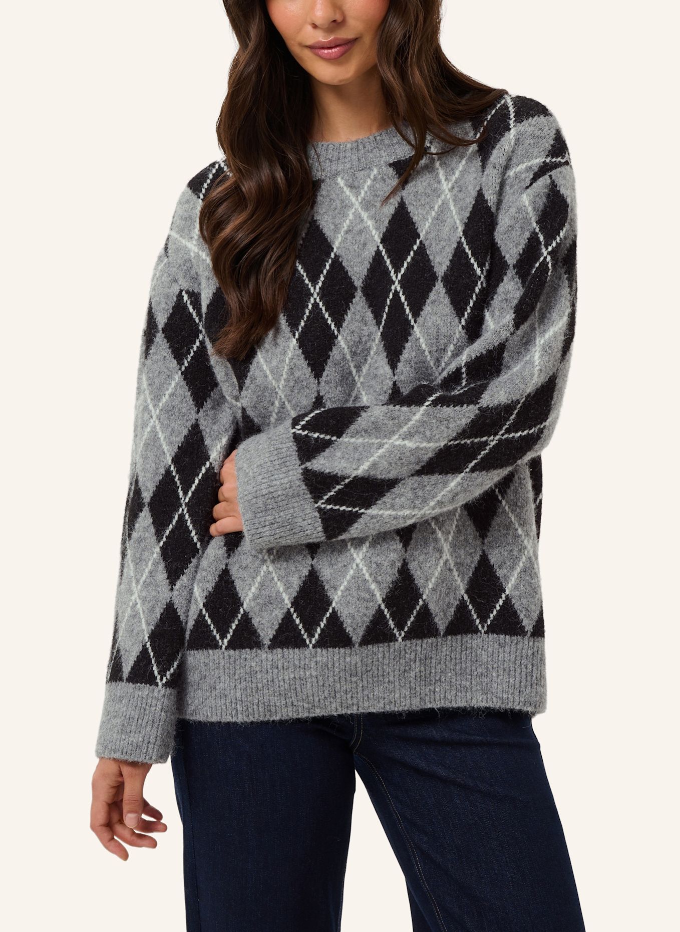 KAFFE Strickshirt KASIMONE: SCHWARZ