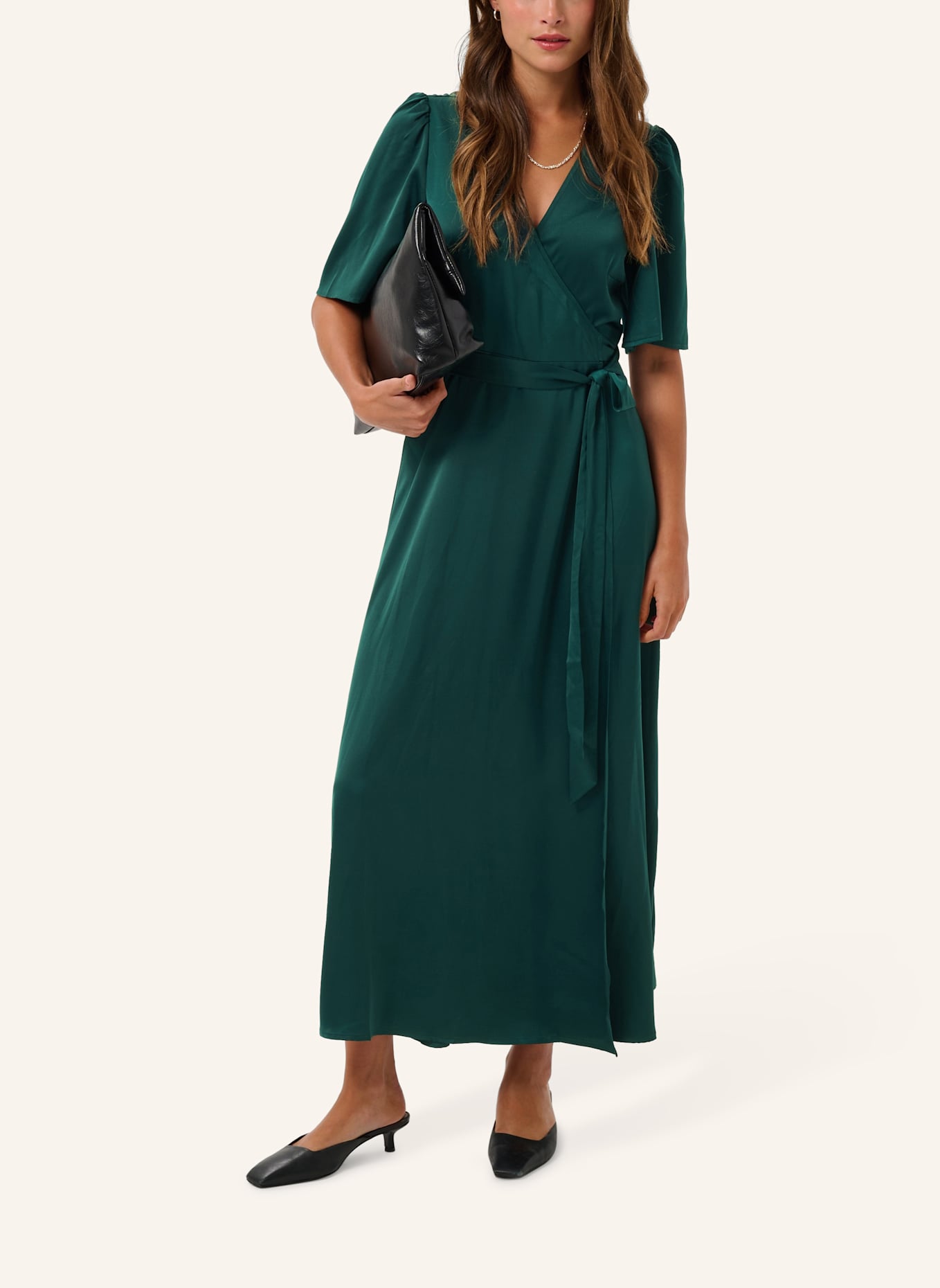 KAFFE Wickelkleid KASADIE: DUNKELGRÜN