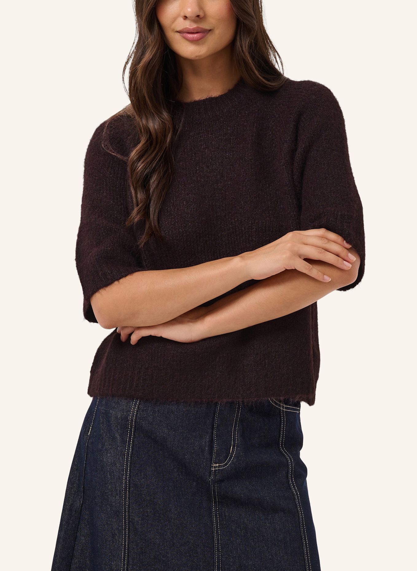 KAFFE Strickshirt KAEMILIE: BRAUN