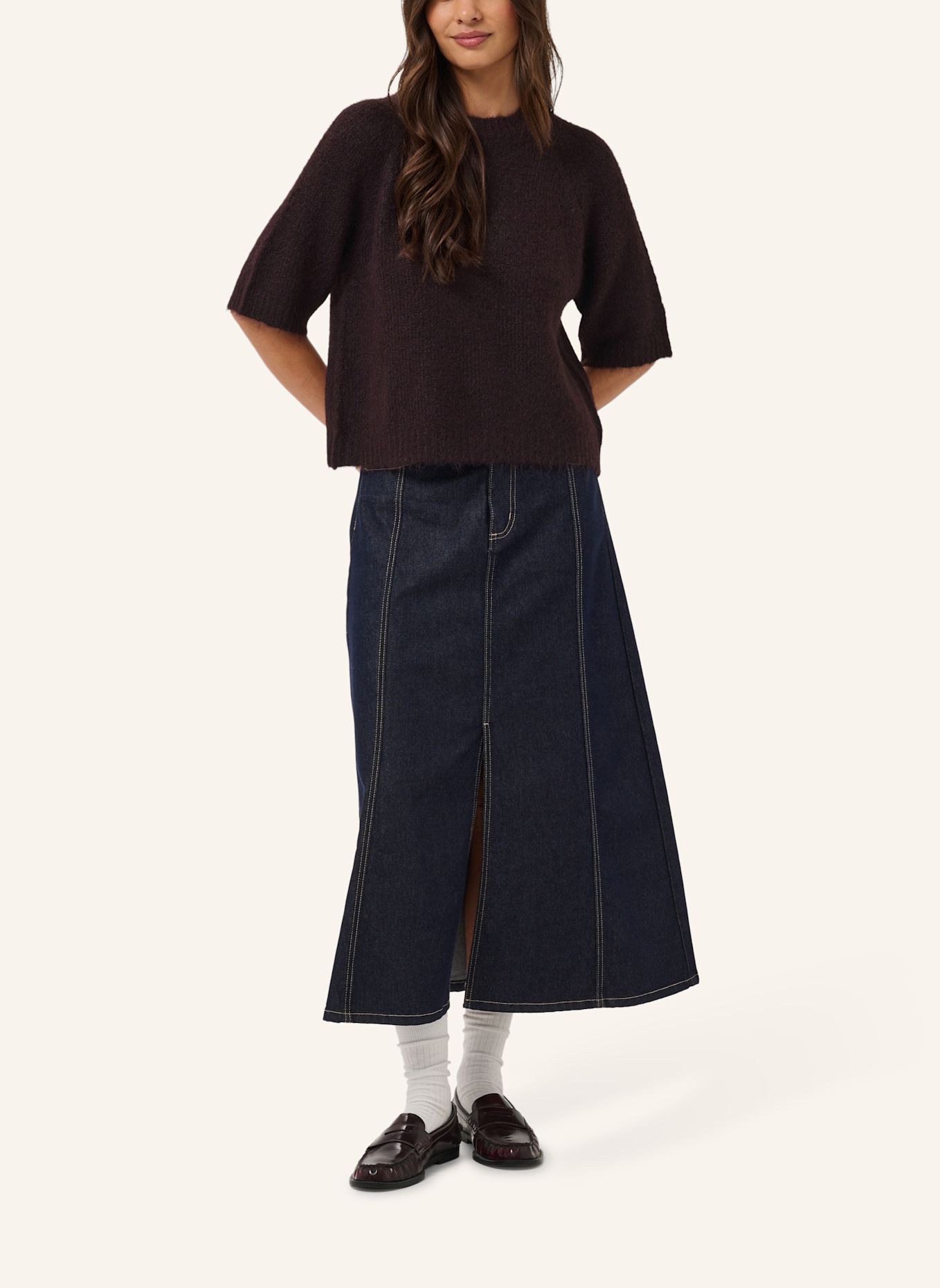 KAFFE Strickshirt KAEMILIE: BRAUN