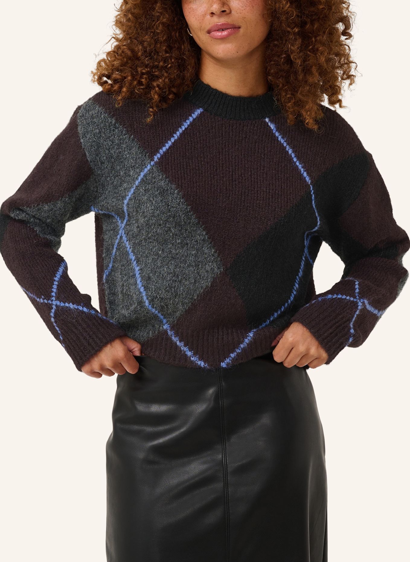 KAFFE Strickshirt KAGRITH: GRAU