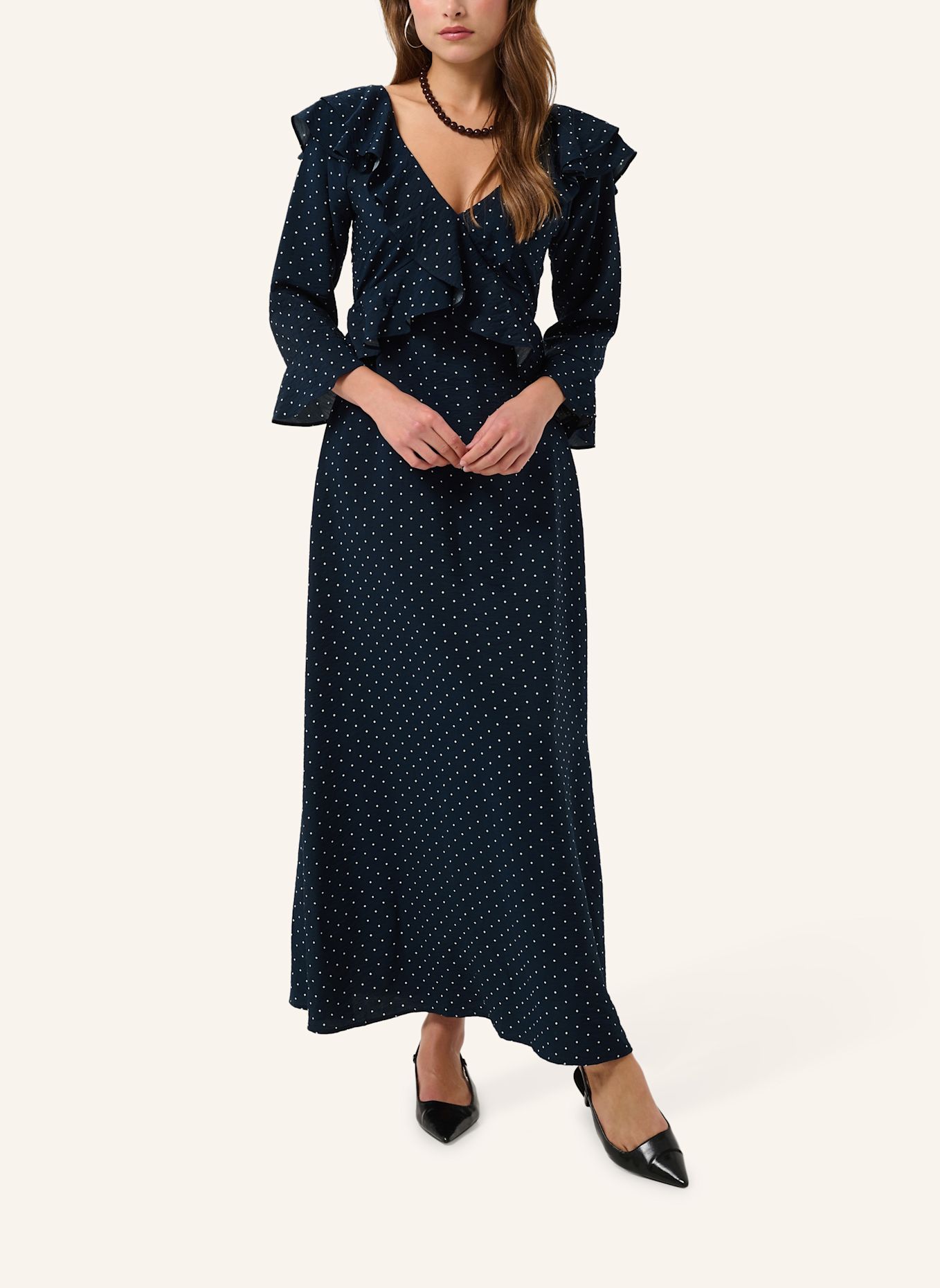 KAFFE Maxikleid mit volants KAELSIE: DUNKELBLAU