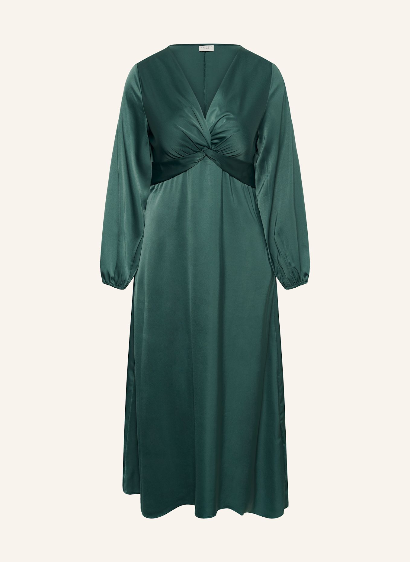 KAFFE curve Maxikleid KCJAMIE aus Satin: GRÜN