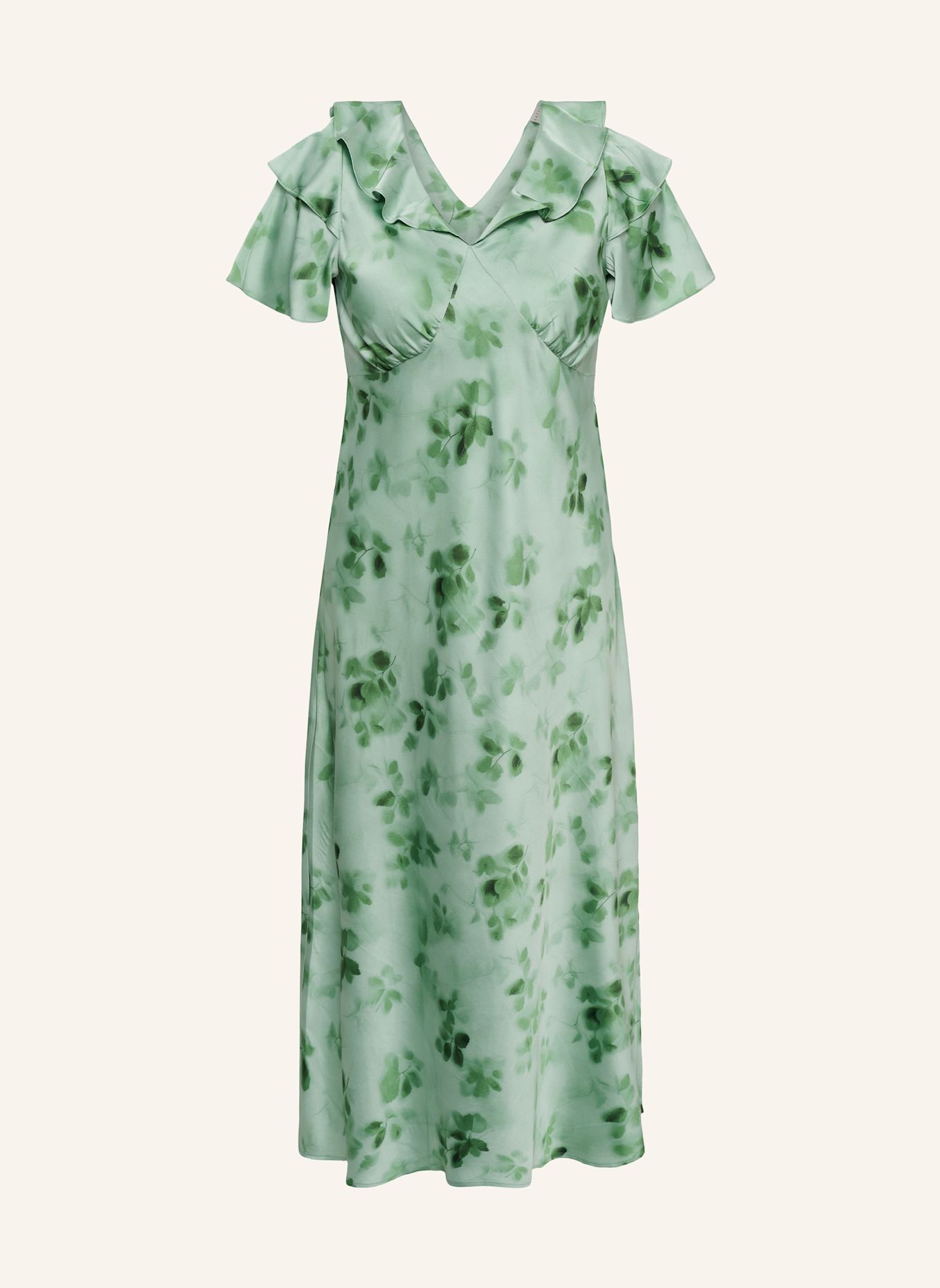KAFFE curve Maxikleid KCJAMIE mit Volants: GRÜN
