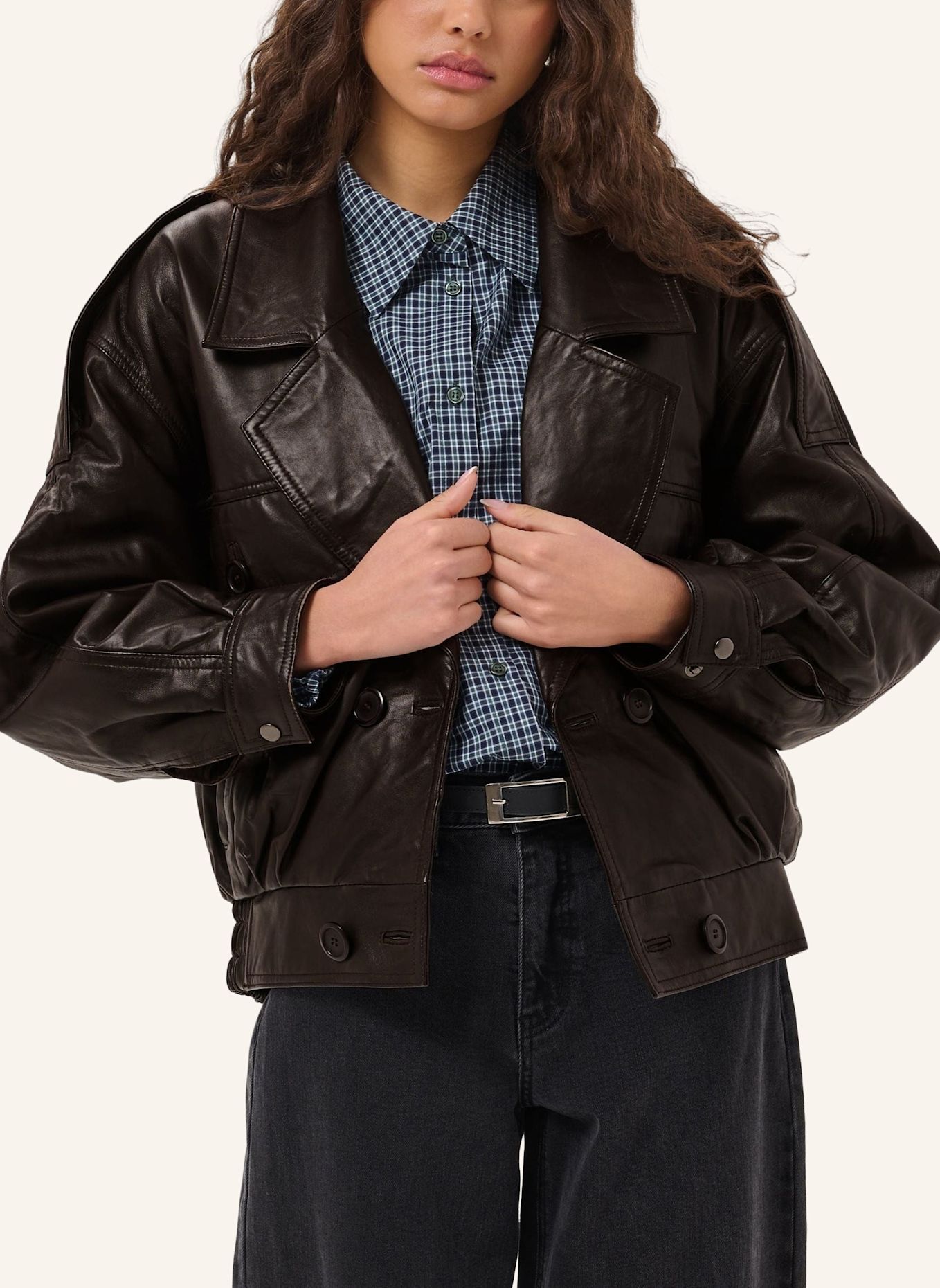 MY ESSENTIAL WARDROBE Lederjacke JACKIEMW: BRAUN