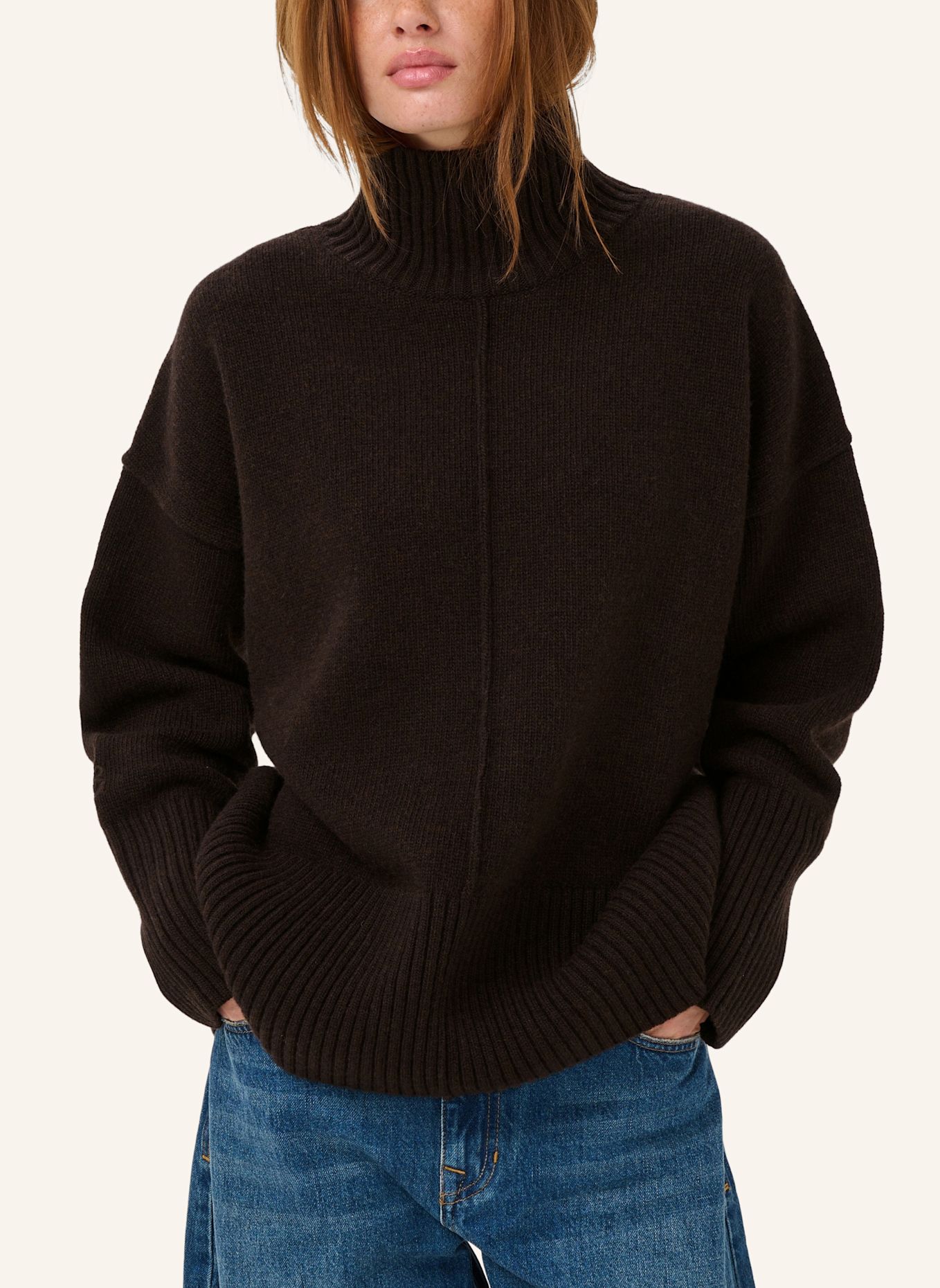 MY ESSENTIAL WARDROBE Pullover MWANTWERPEN aus Wolle: BRAUN