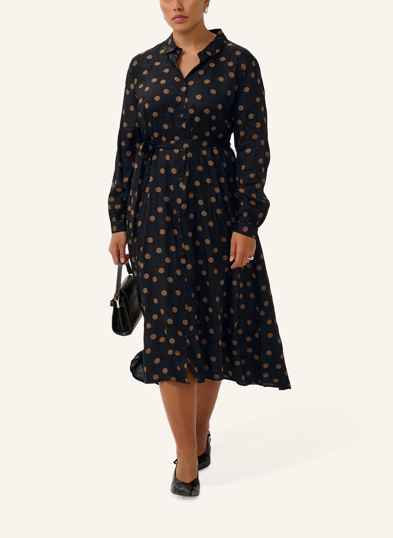 KAFFE curve Hemdblusenkleid KCOLIVIA: SCHWARZ