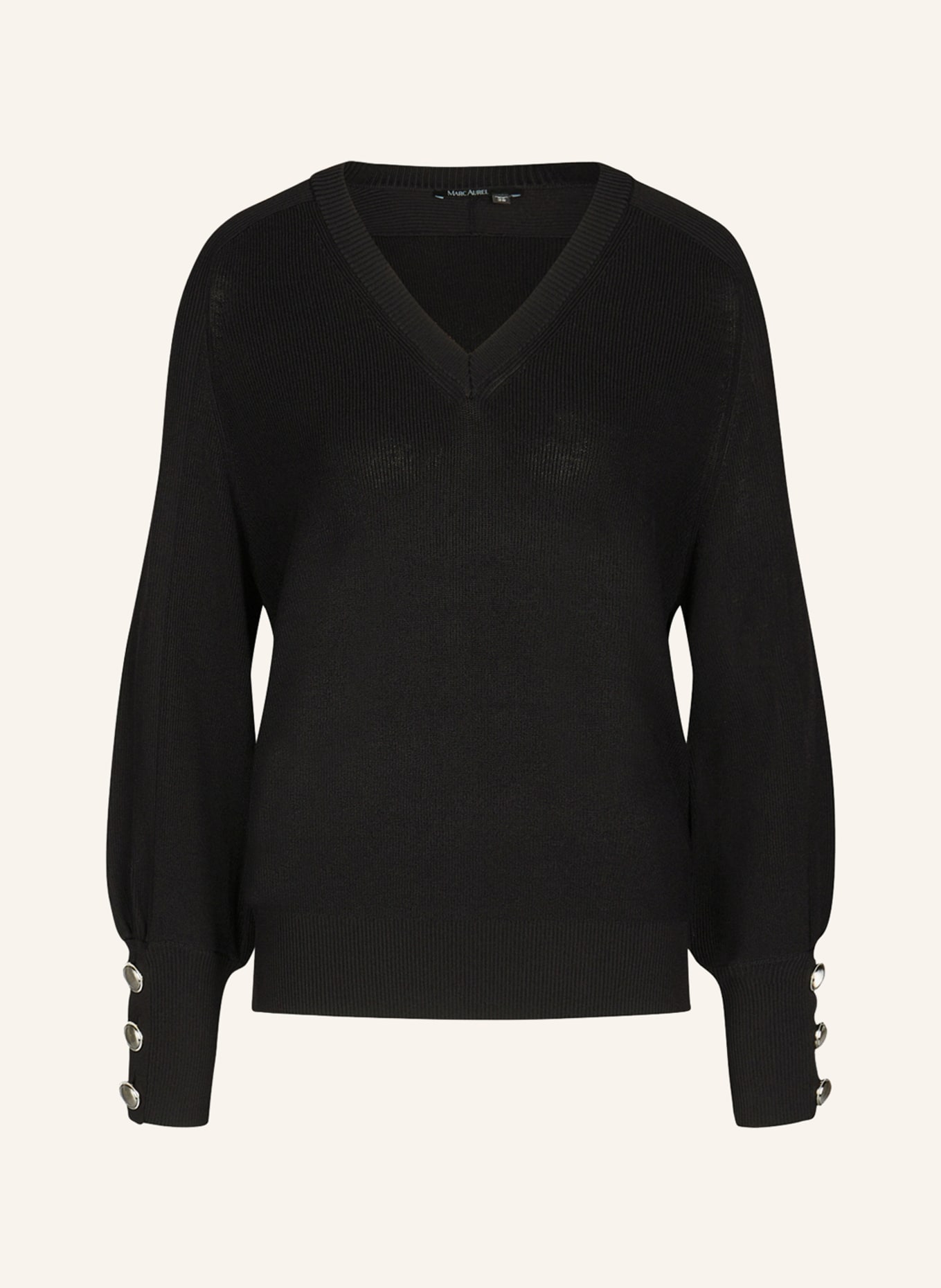MARC AUREL V-Ausschnitt-Pullover, Farbe: SCHWARZ (Bild 1)