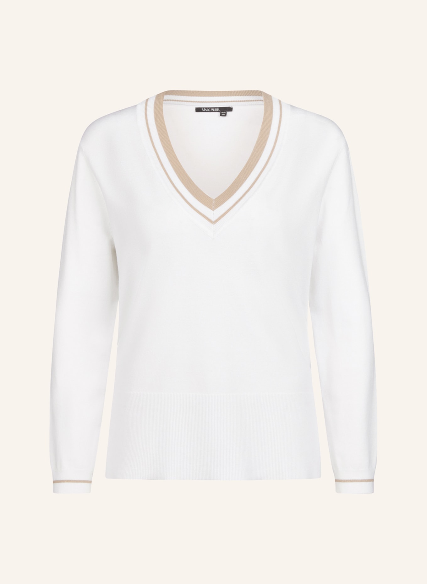 MARC AUREL V-Ausschnitt-Pullover, Farbe: WEISS (Bild 1)