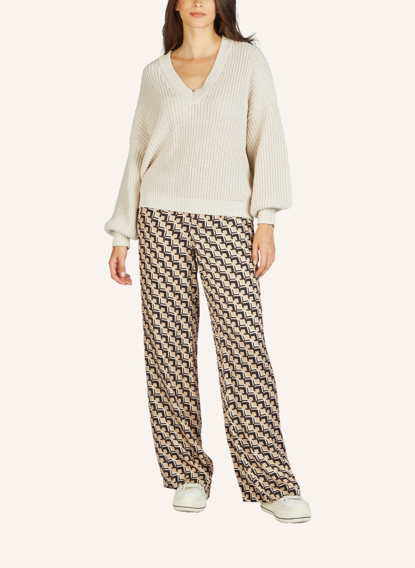 MARC AUREL V-Ausschnitt-Pullover, Farbe: BEIGE (Bild 4)