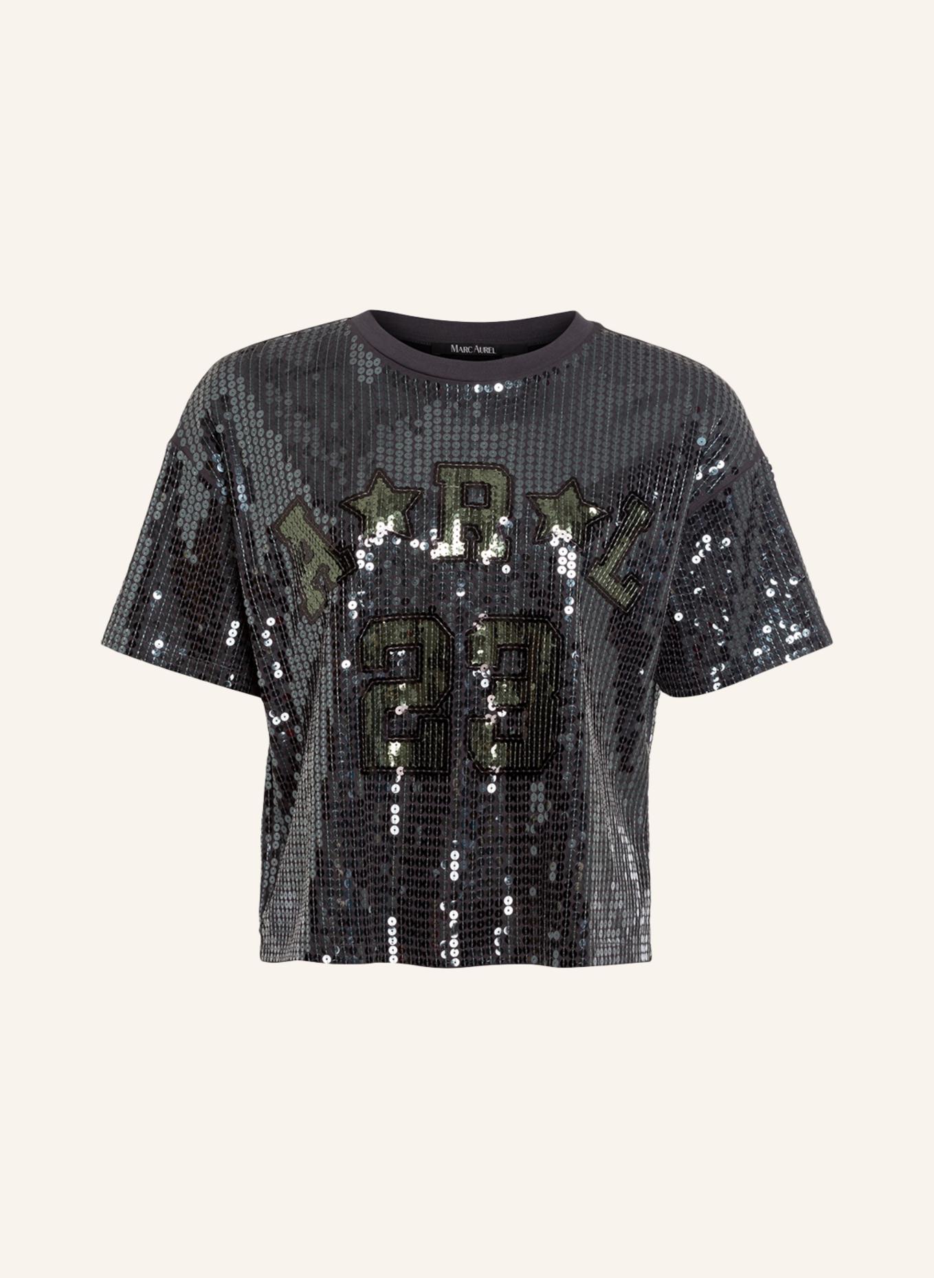 MARC AUREL T-Shirt mit Pailletten: SCHWARZ