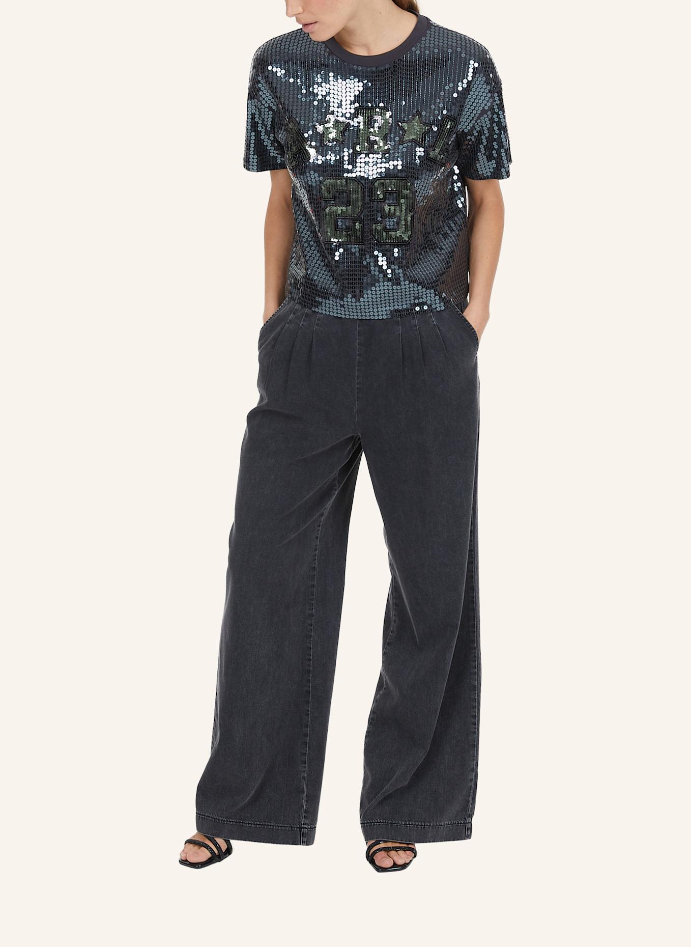 MARC AUREL T-Shirt mit Pailletten: SCHWARZ