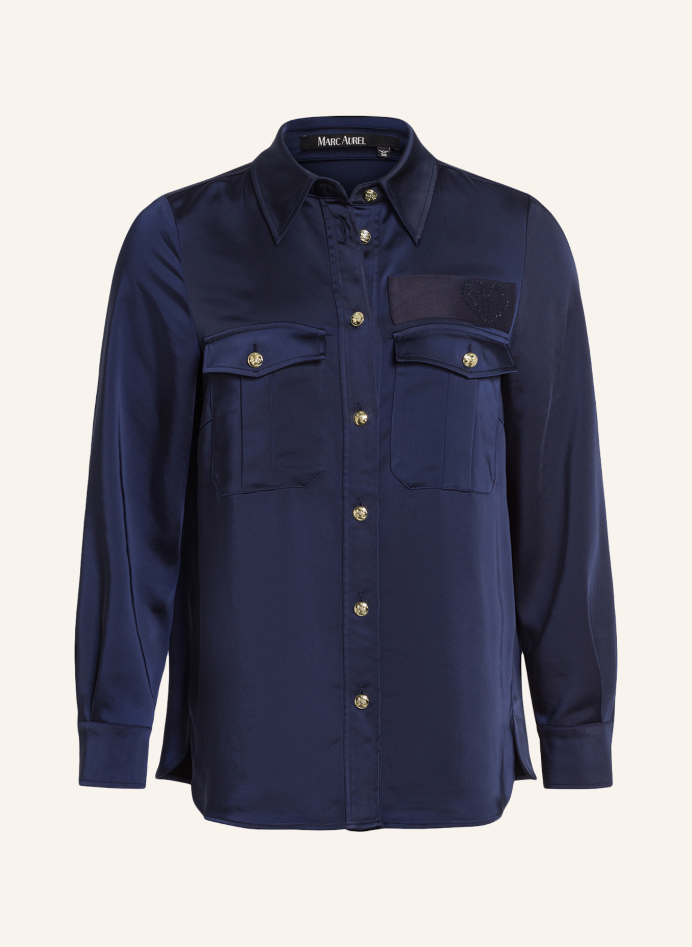 MARC AUREL Satin-Top: DUNKELBLAU