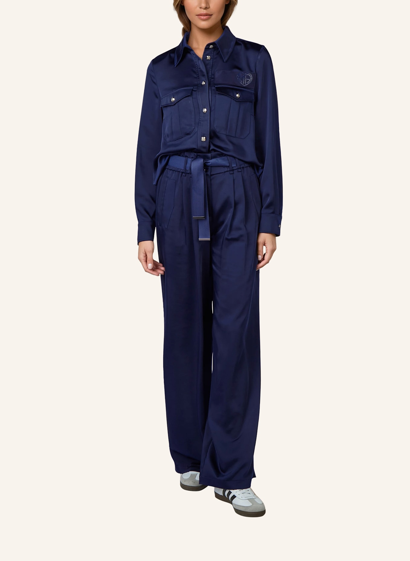 MARC AUREL Satin-Top: DUNKELBLAU