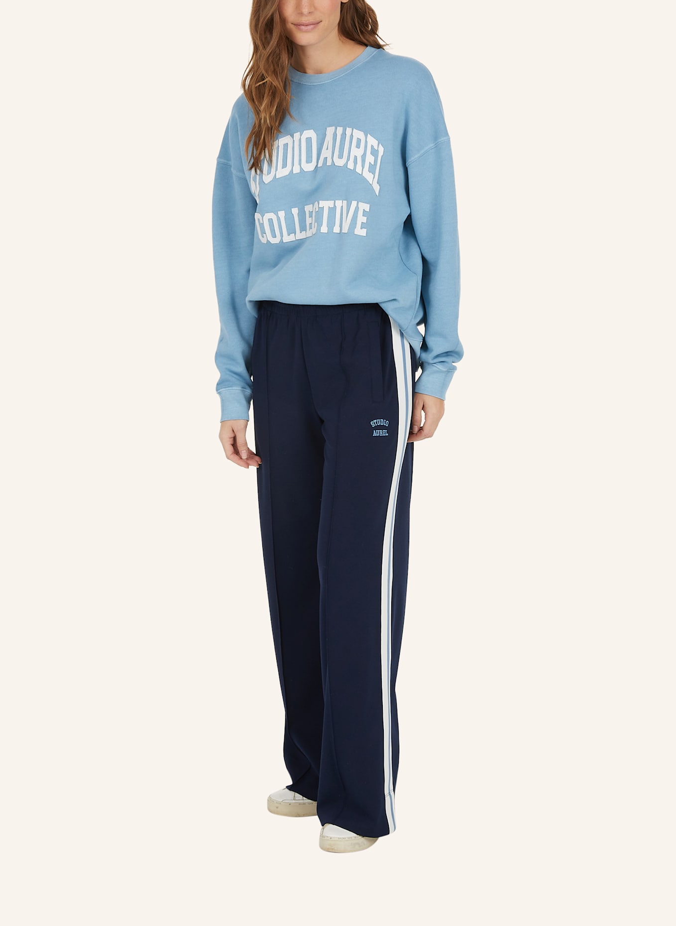 MARC AUREL Marlenehose mit Galonstreifen: DUNKELBLAU