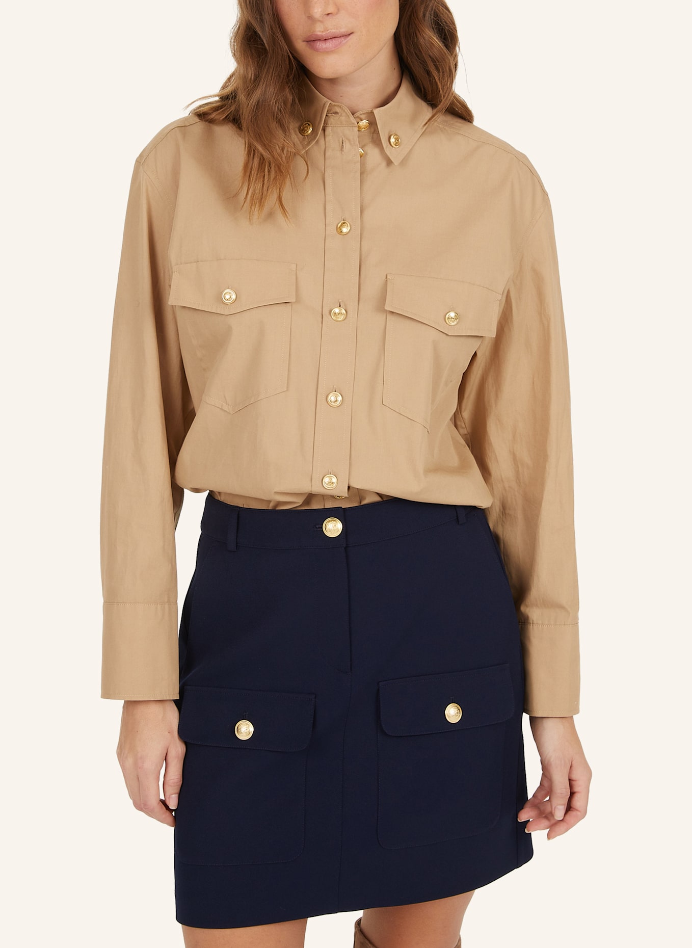 MARC AUREL Baumwollhemd: BEIGE