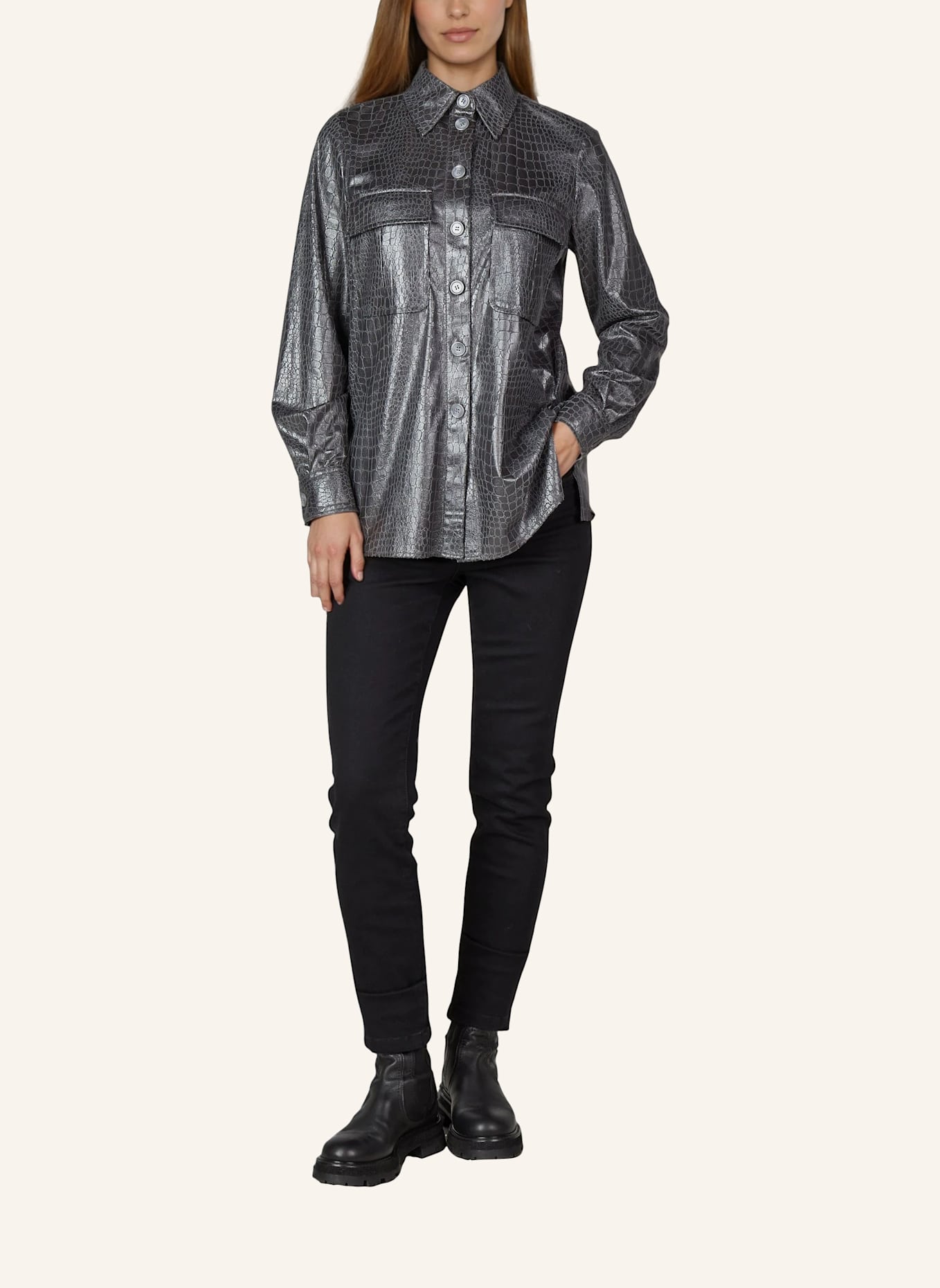 MARC AUREL Überhemd: GRAU