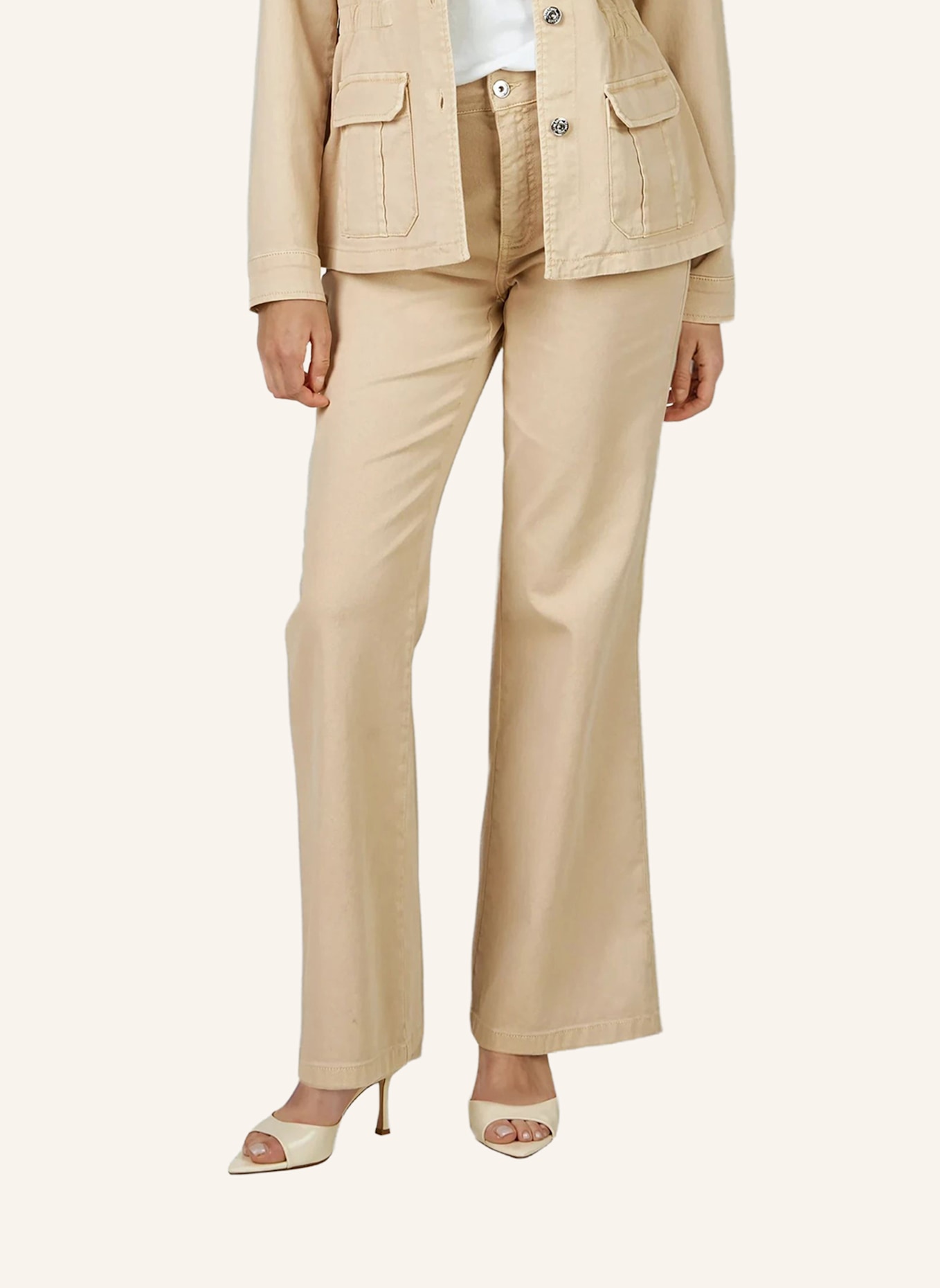MARC AUREL Flared Jeans: HELLBRAUN