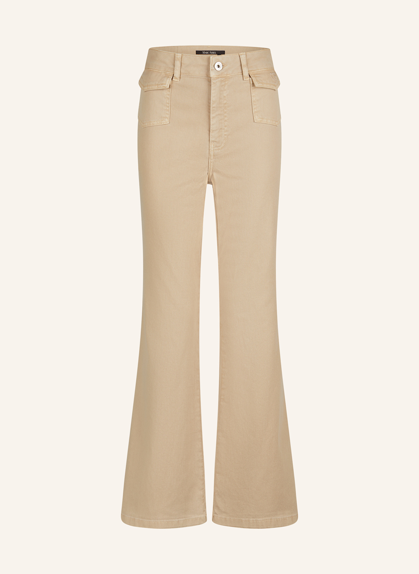MARC AUREL Flared Jeans: HELLBRAUN