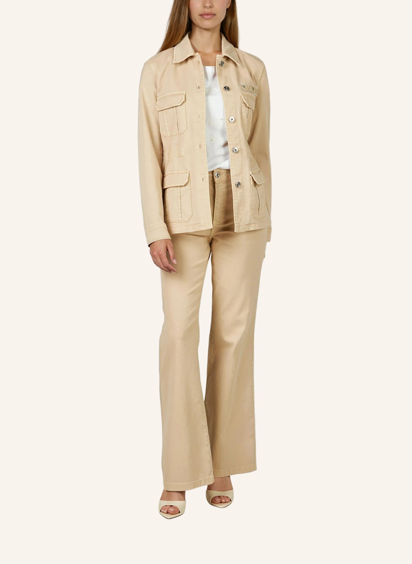 MARC AUREL Flared Jeans: HELLBRAUN
