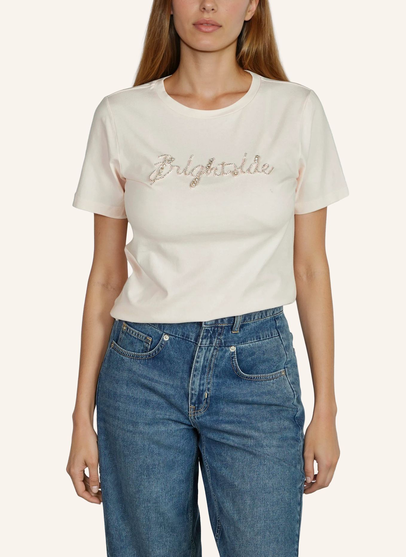 MARC AUREL T-Shirt mit Schmucksteinen: ROSA