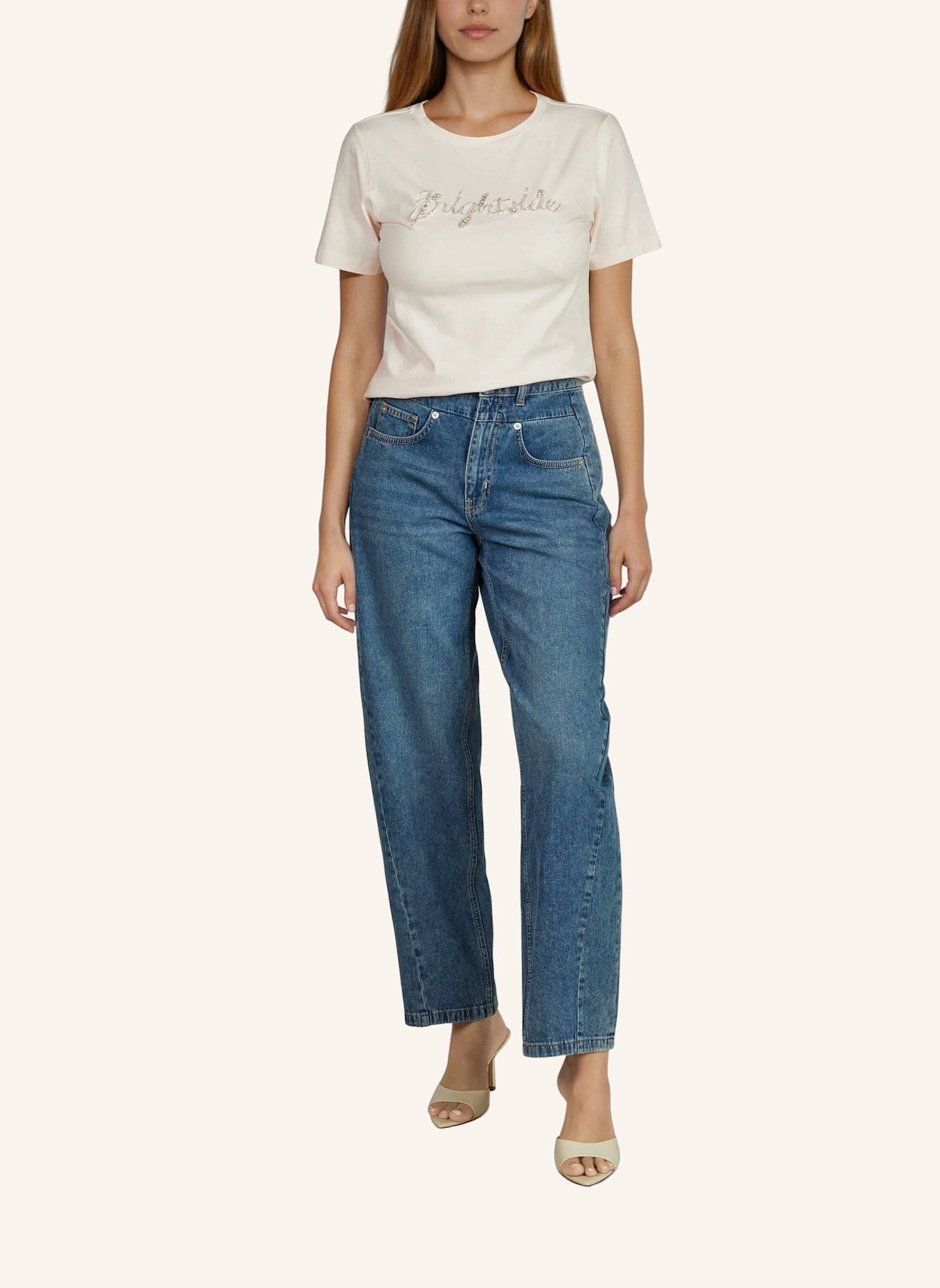 MARC AUREL T-Shirt mit Schmucksteinen: ROSA