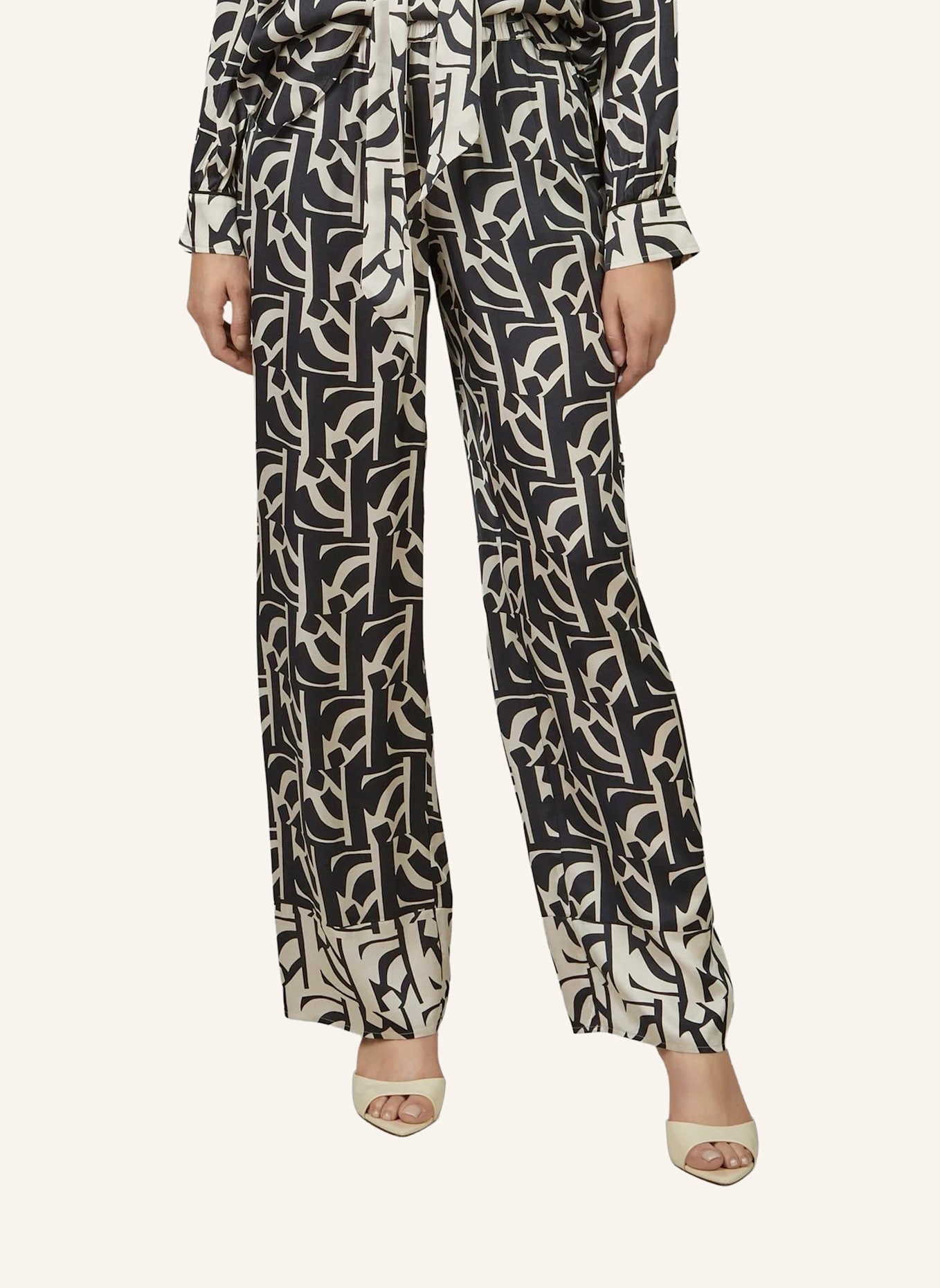 MARC AUREL Pyjamahose: SCHWARZ