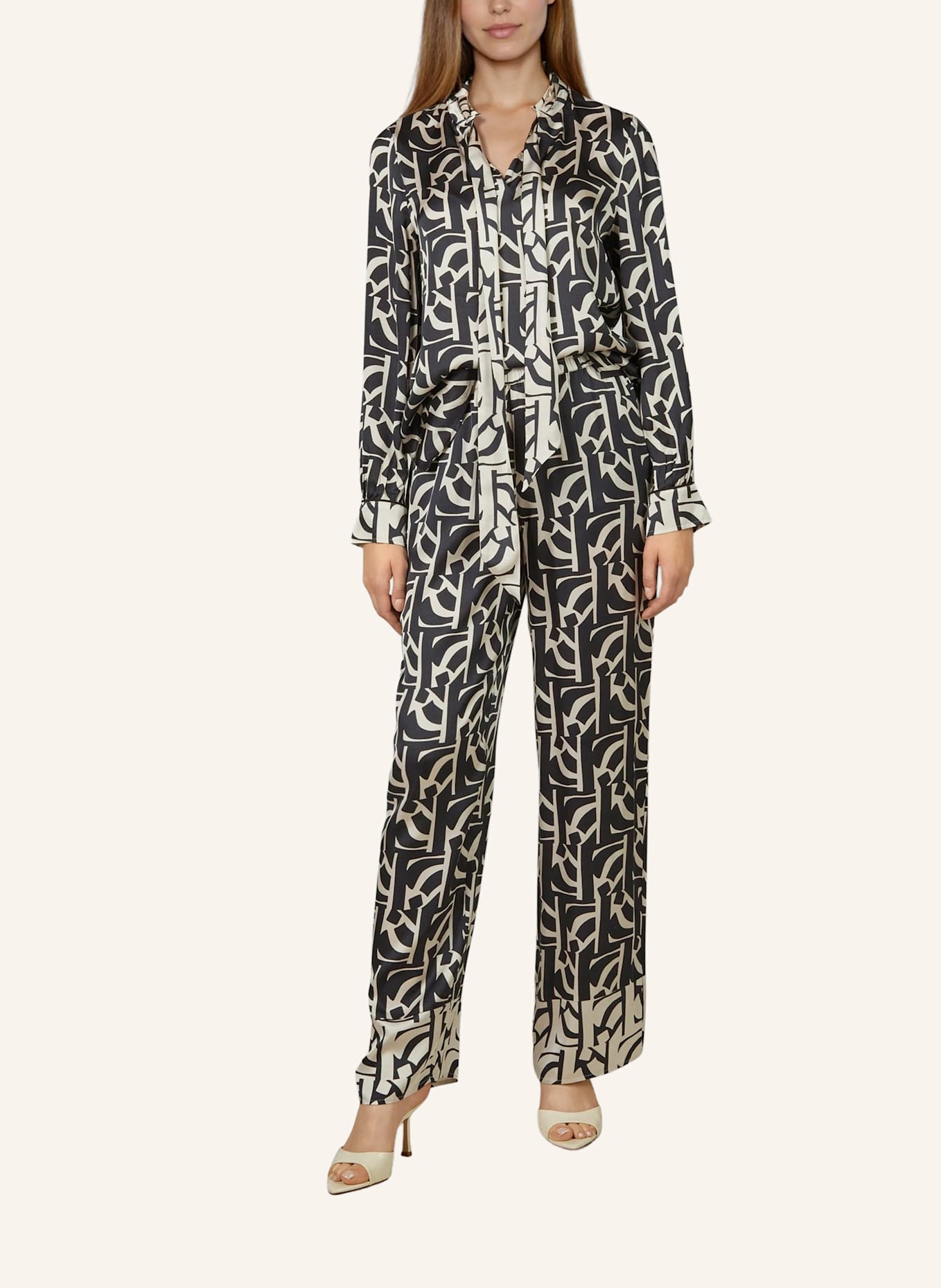 MARC AUREL Pyjamahose: SCHWARZ