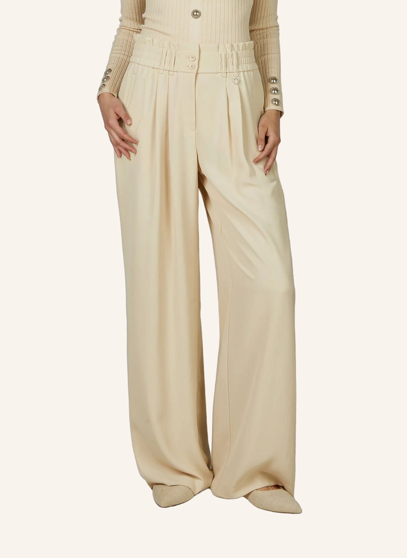 MARC AUREL Bundfaltenhose: CREME