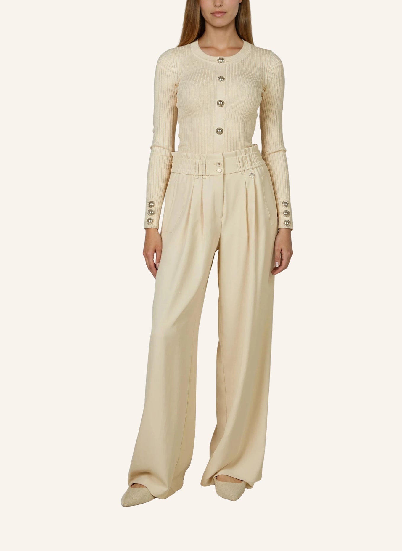 MARC AUREL Bundfaltenhose: CREME