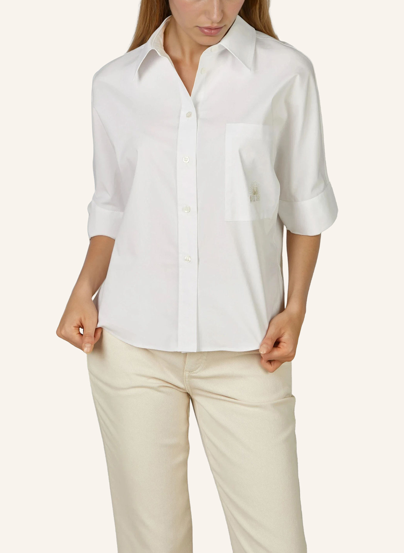 MARC AUREL Oversize Hemd: WEISS