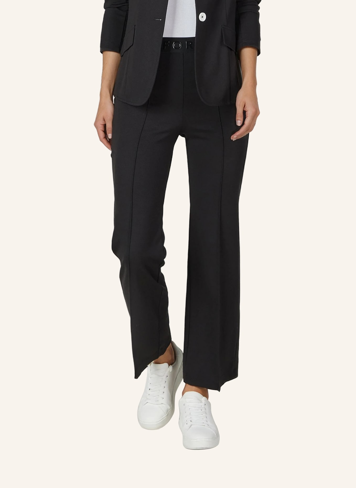 MARC AUREL Flared Hose: SCHWARZ