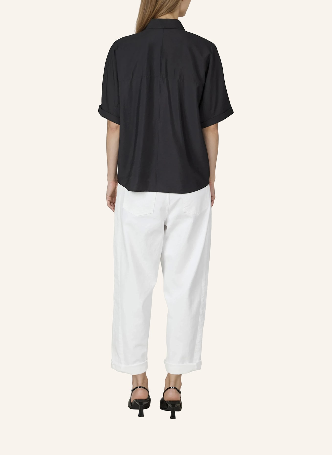 MARC AUREL Kurzarmbluse: SCHWARZ