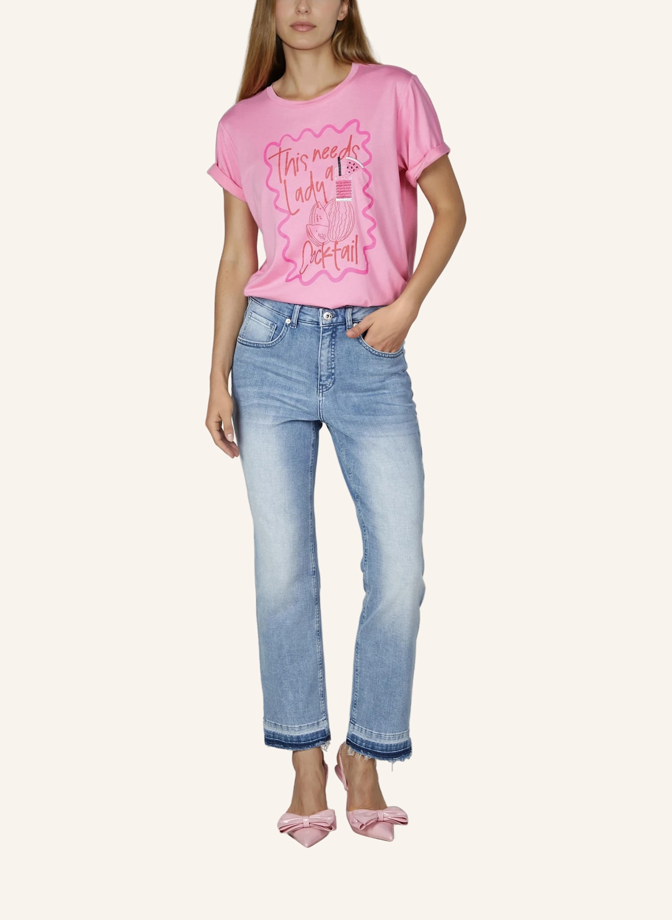 MARC AUREL Flared Jeans: BLAU