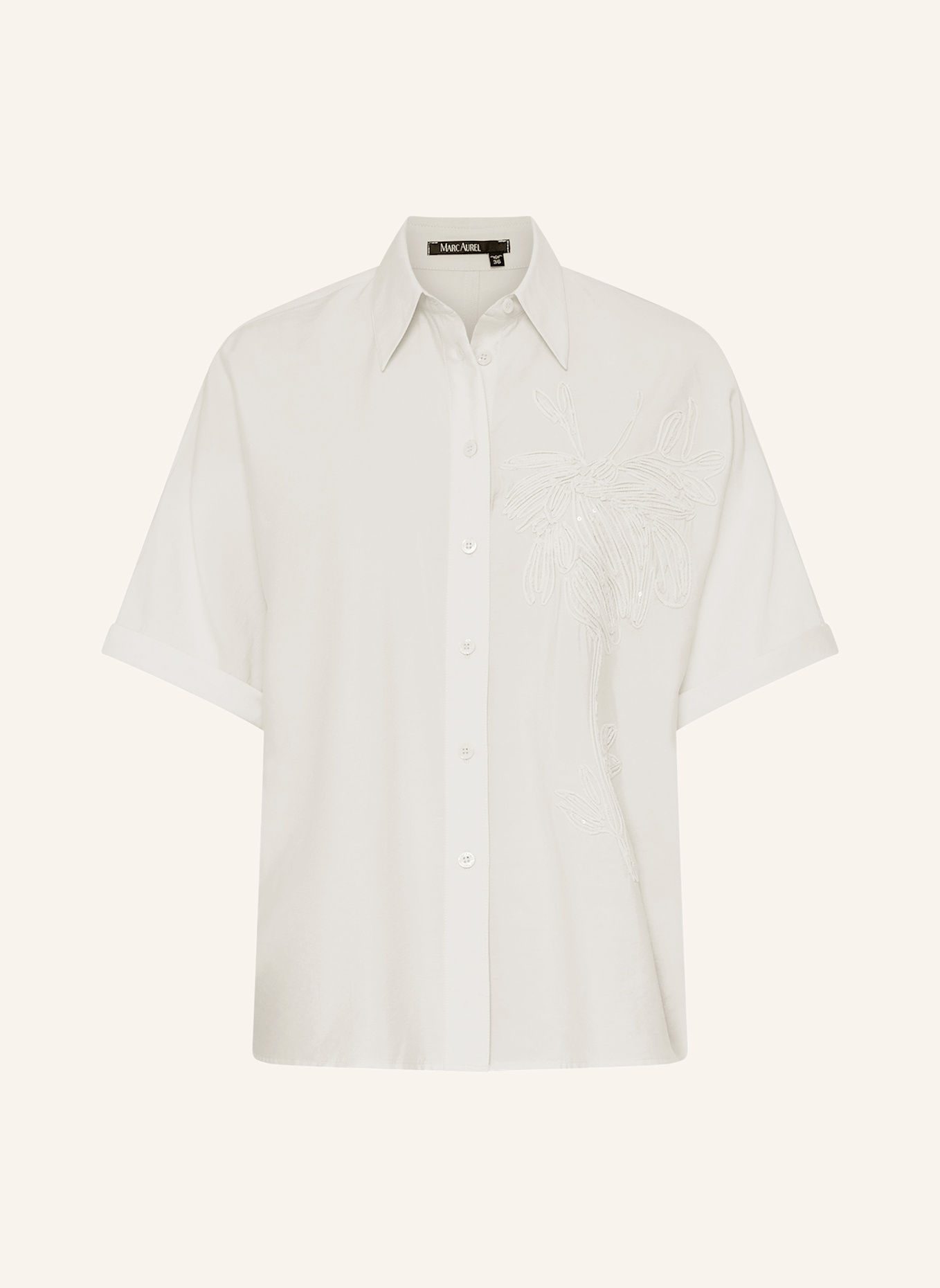 MARC AUREL Kurzarmbluse: BEIGE